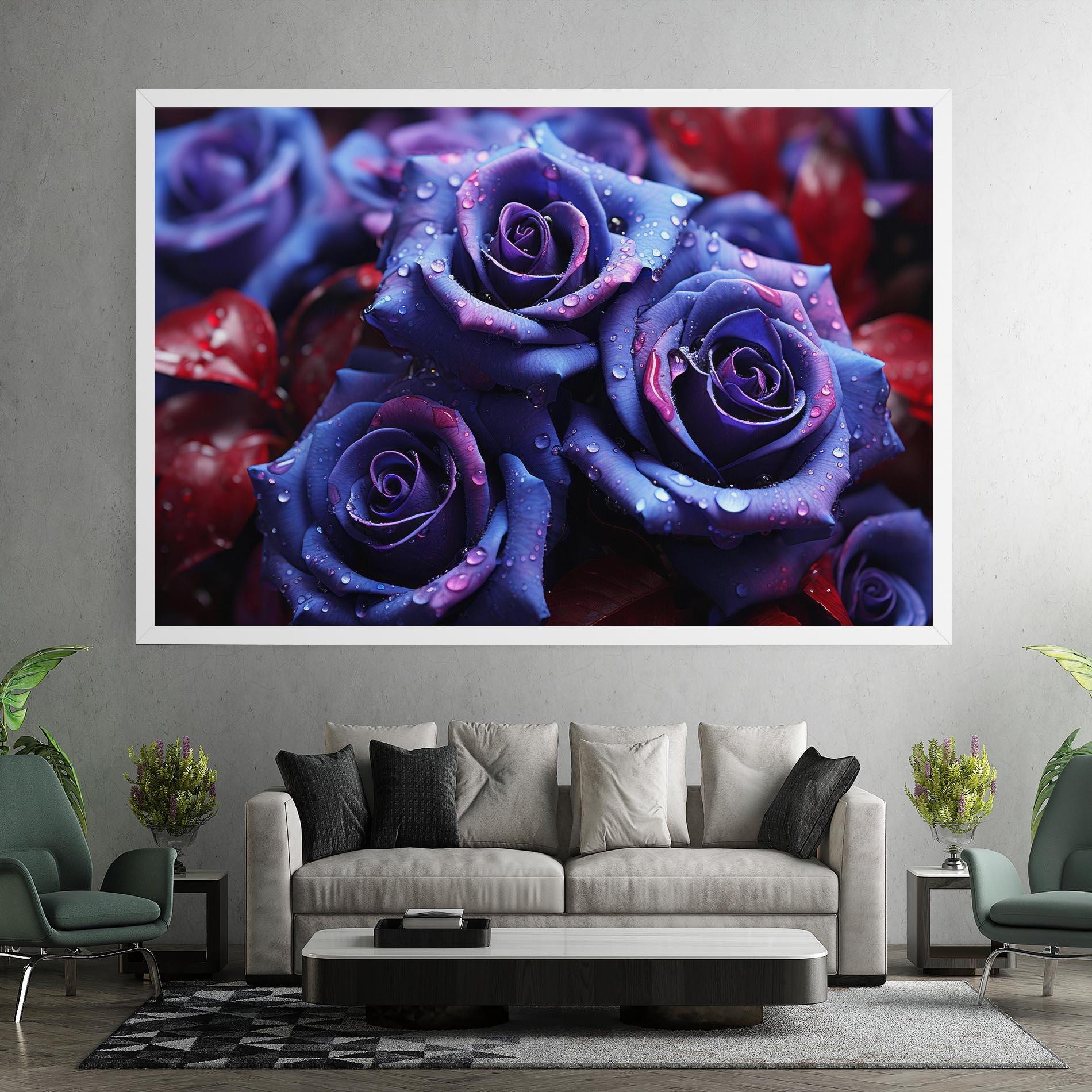 Leinwandbild Blue Purple Rose mockup 7