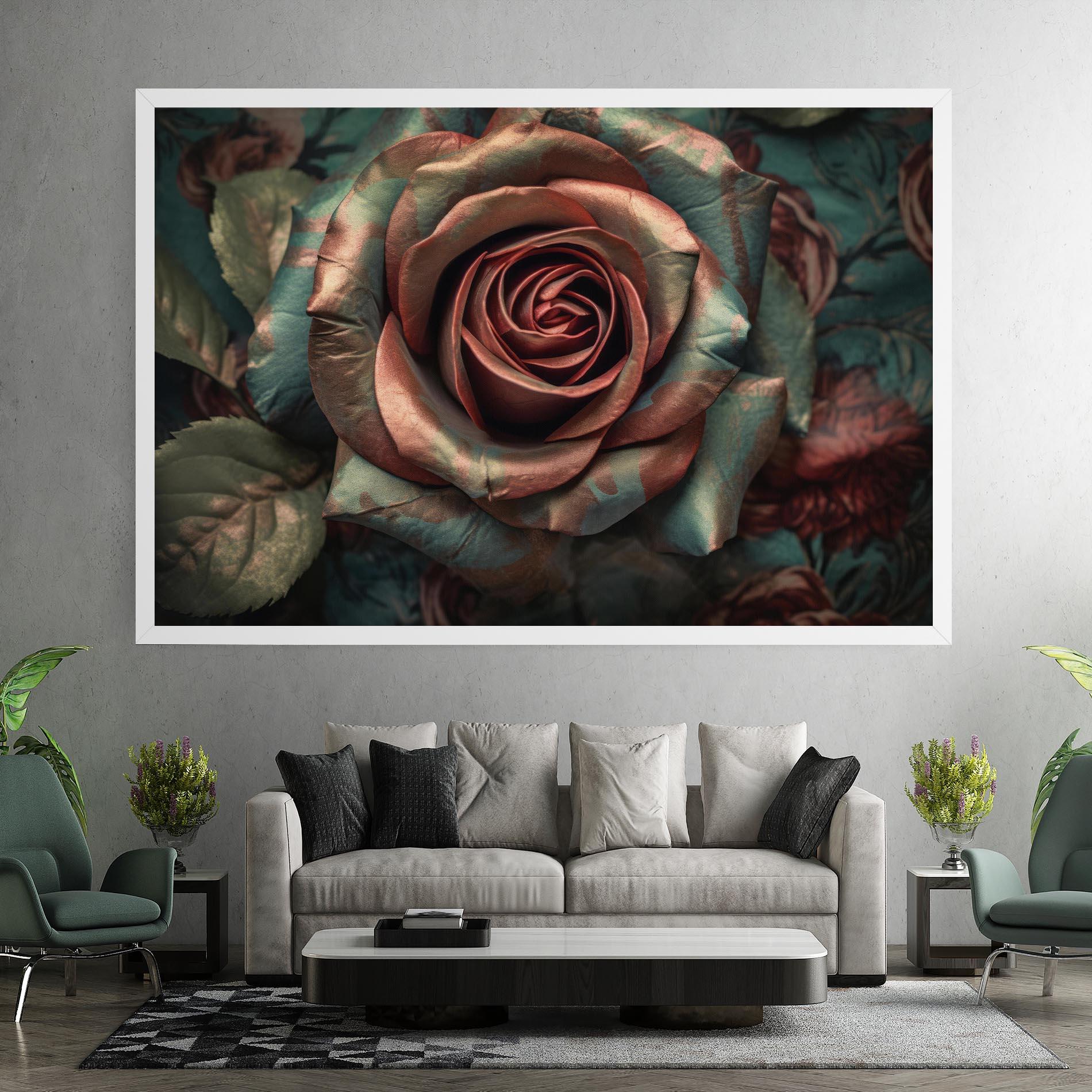Leinwandbild Exotic Blue Rose mockup 7