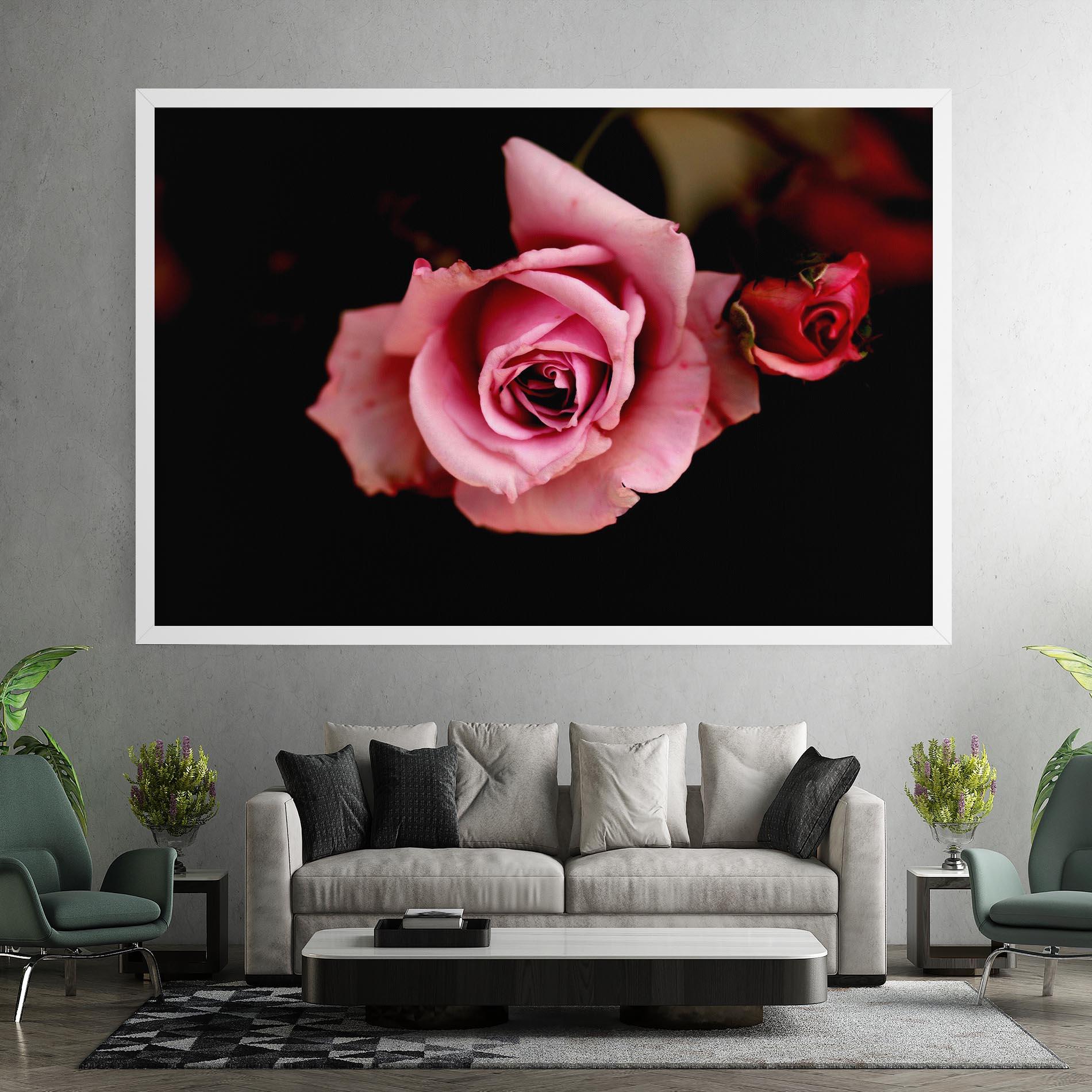 Leinwandbild Opened Pink Rose mockup 7