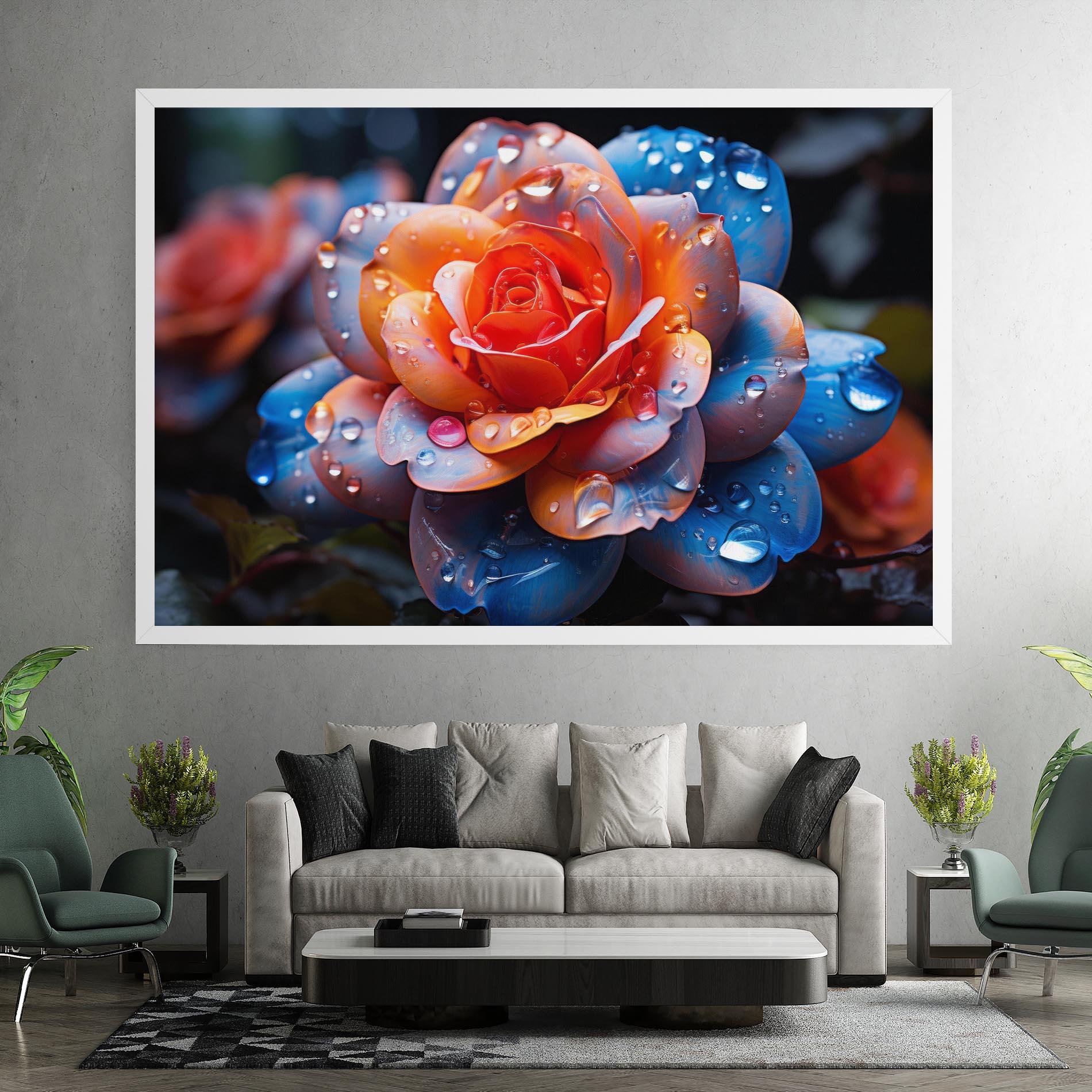 Leinwandbild Orange Blue Rose mockup 7