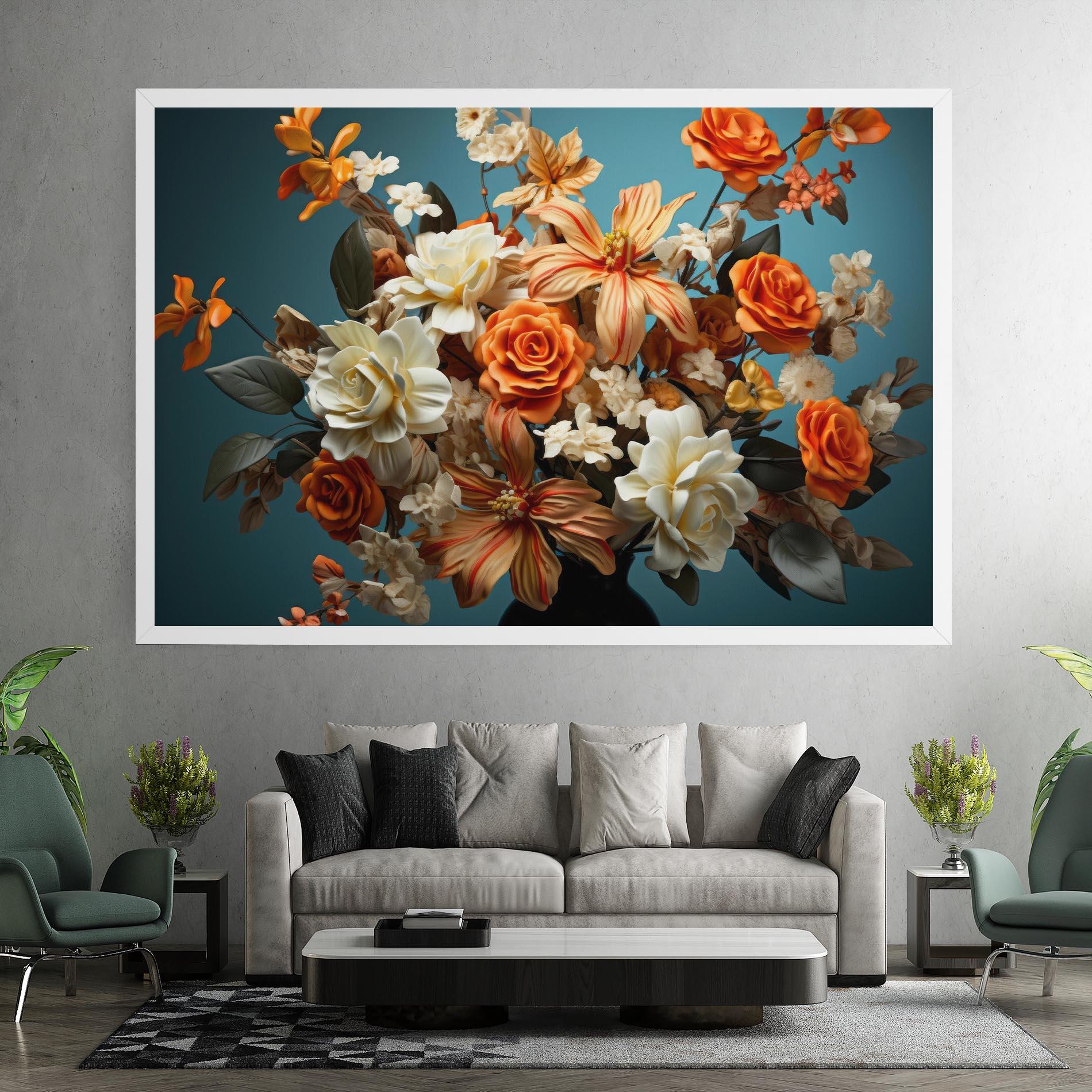 Leinwandbild Orange Cream Rose mockup 7