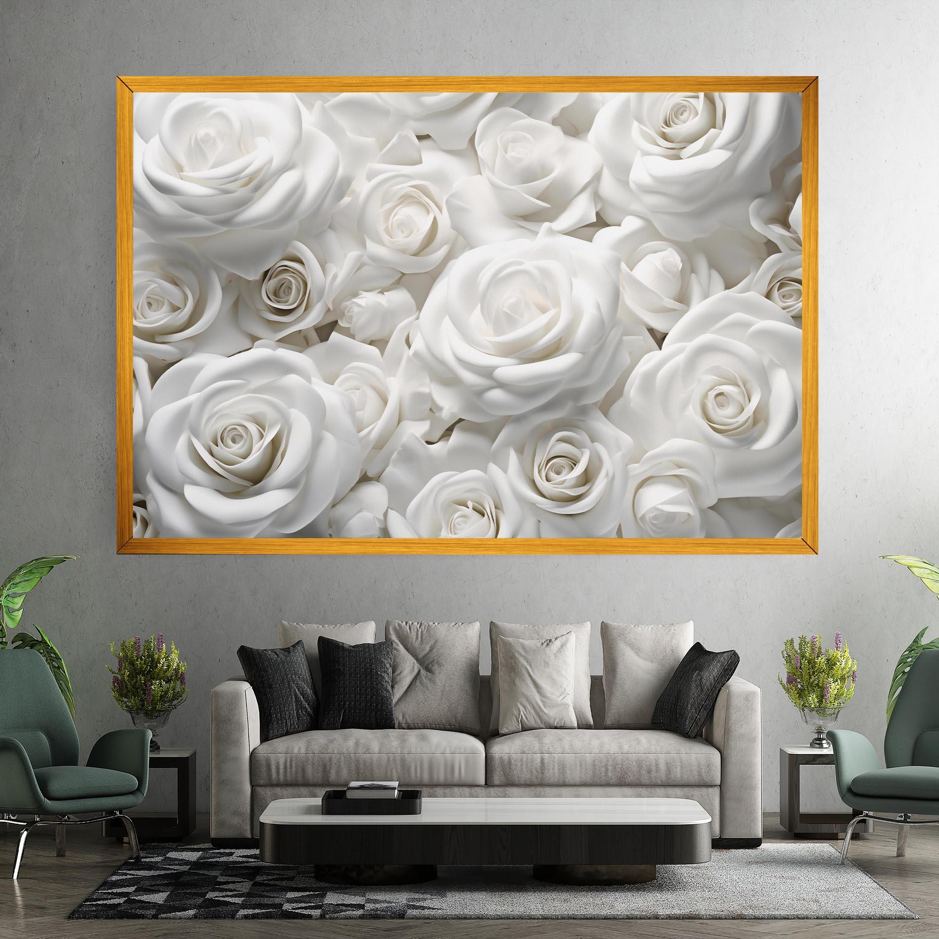 Leinwandbild 3d White Roses mockup 7