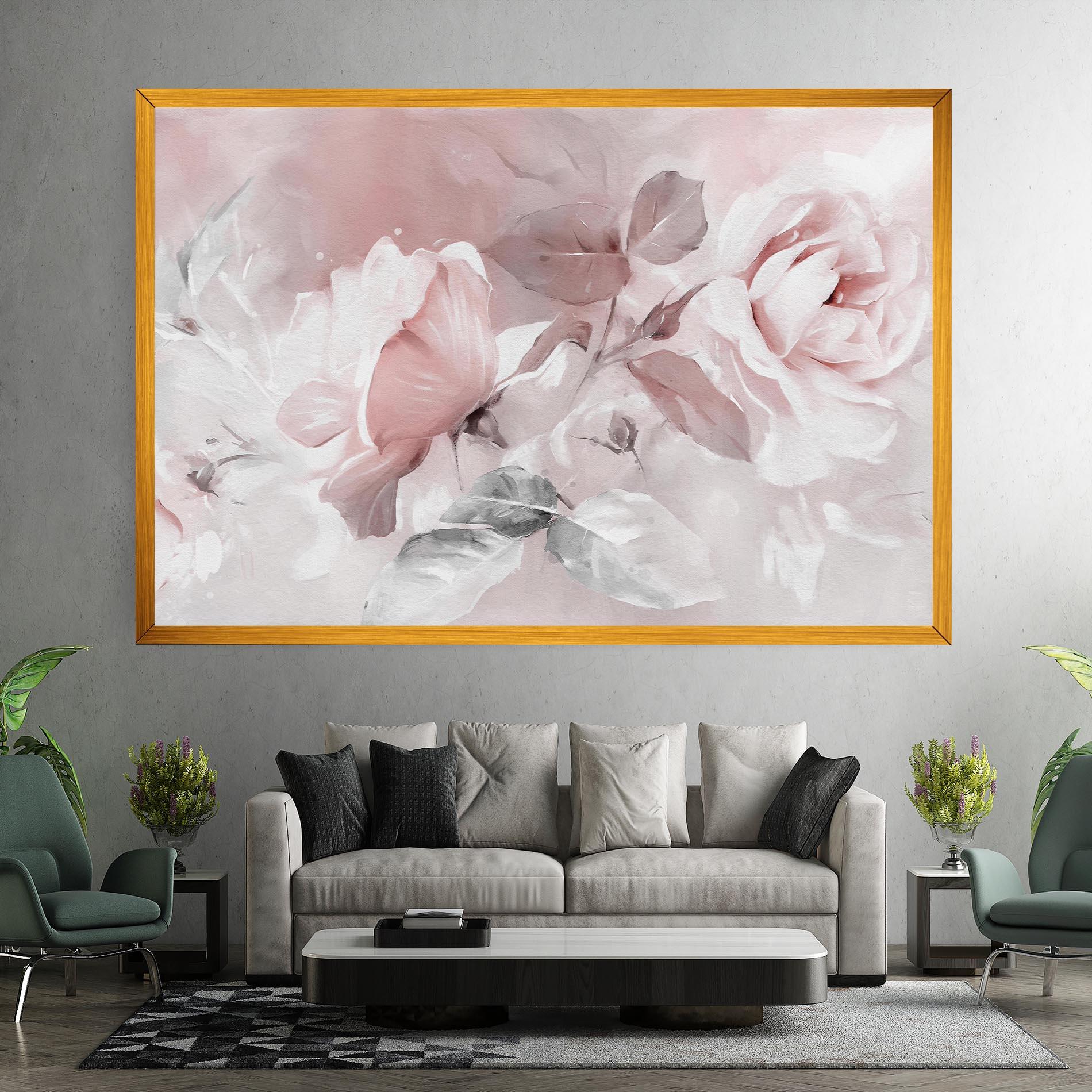 Leinwandbild Abstract Pink Flowers mockup 7