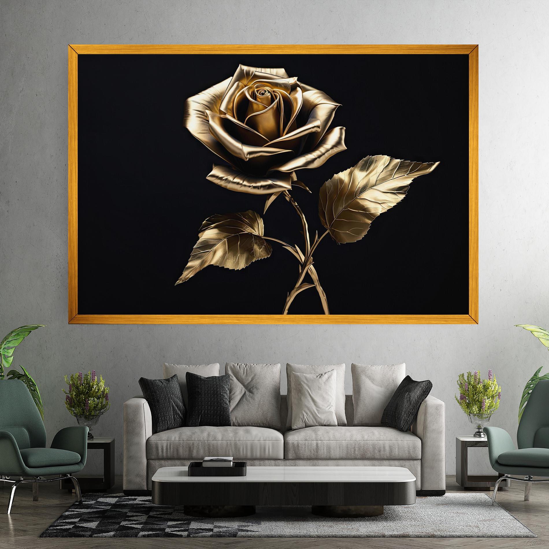 Leinwandbild Beautiful Golden Rose mockup 7