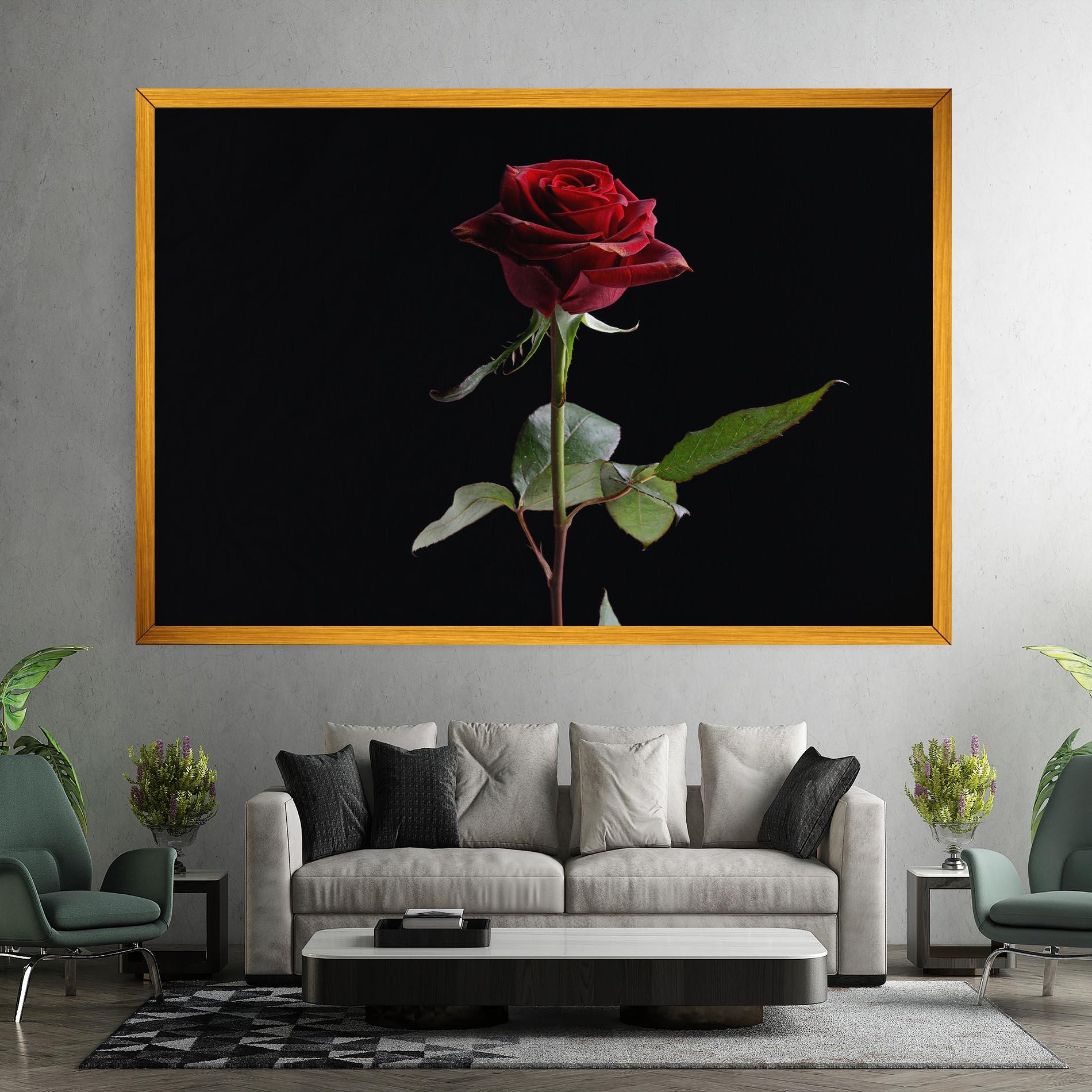 Leinwandbild Beautiful Red Rose mockup 7
