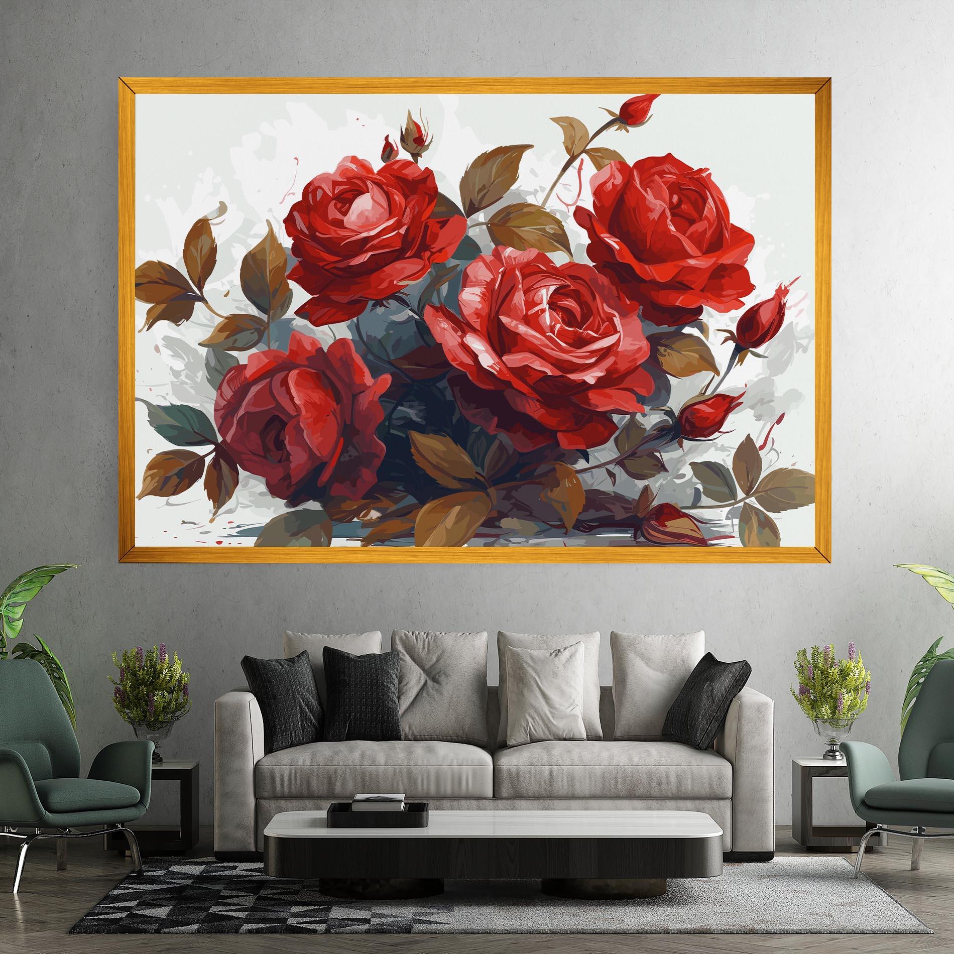 Leinwandbild Beautiful Red Roses mockup 7