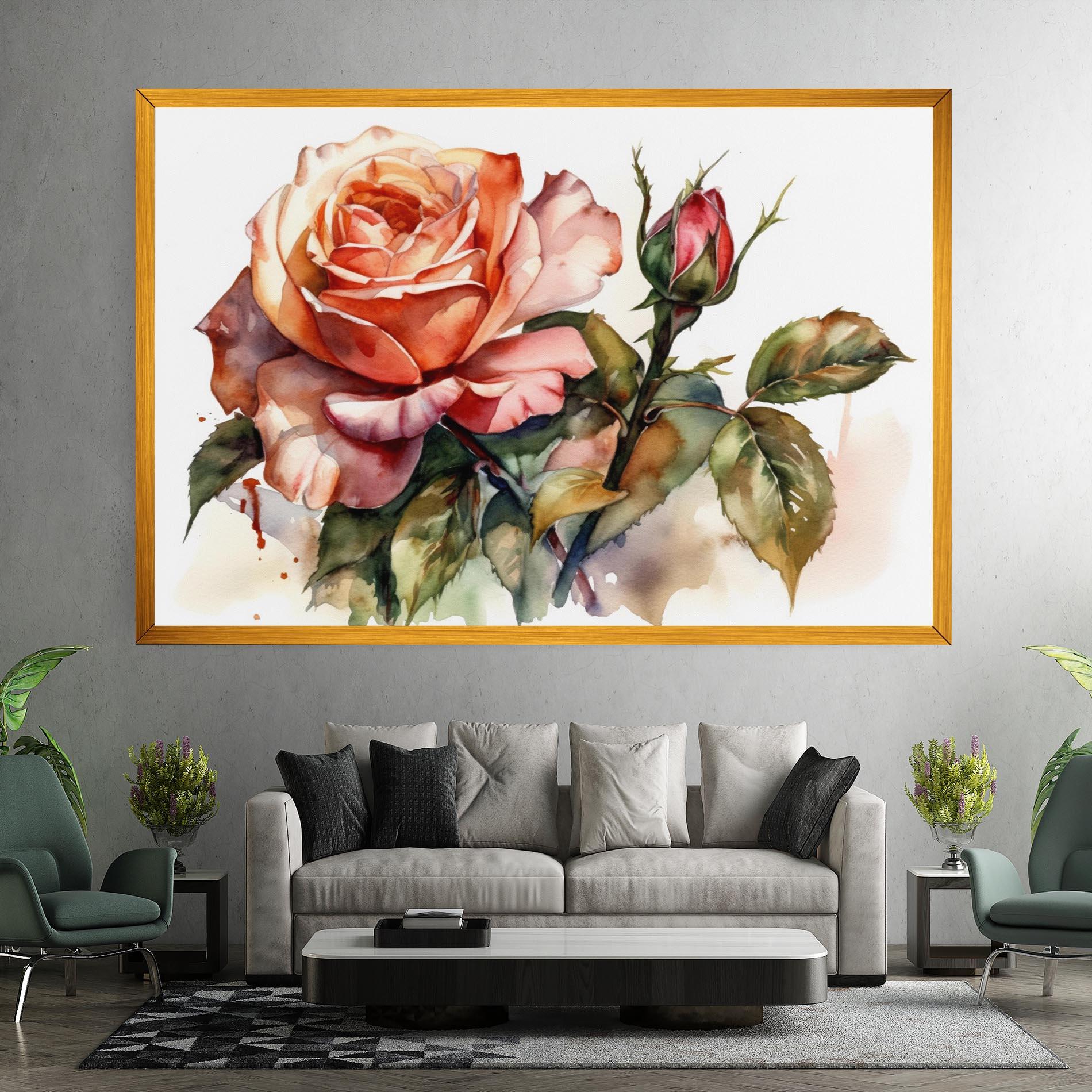 Leinwandbild Big Rose Painted mockup 7