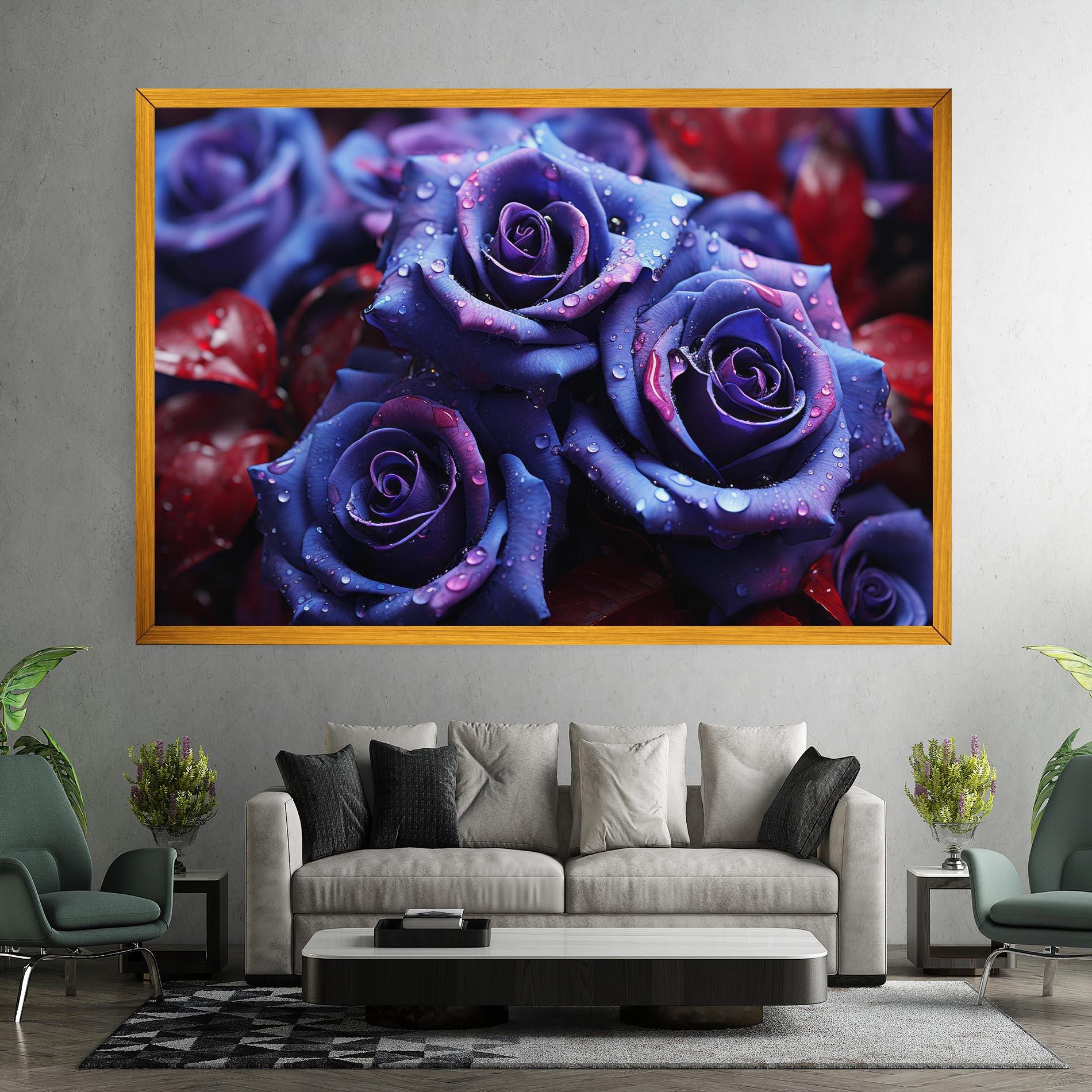 Leinwandbild Blue Purple Rose mockup 7