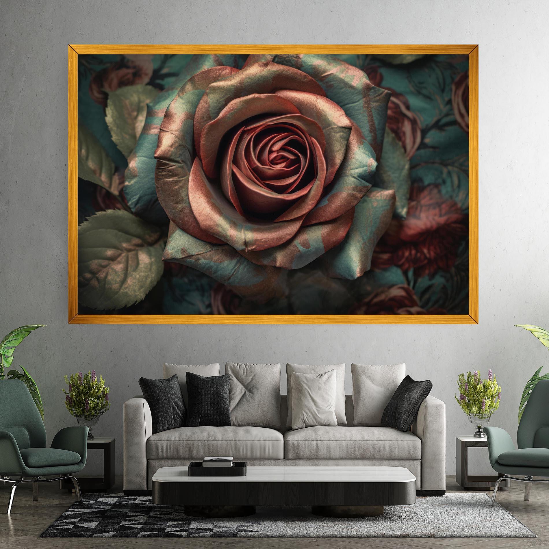 Leinwandbild Exotic Blue Rose mockup 7