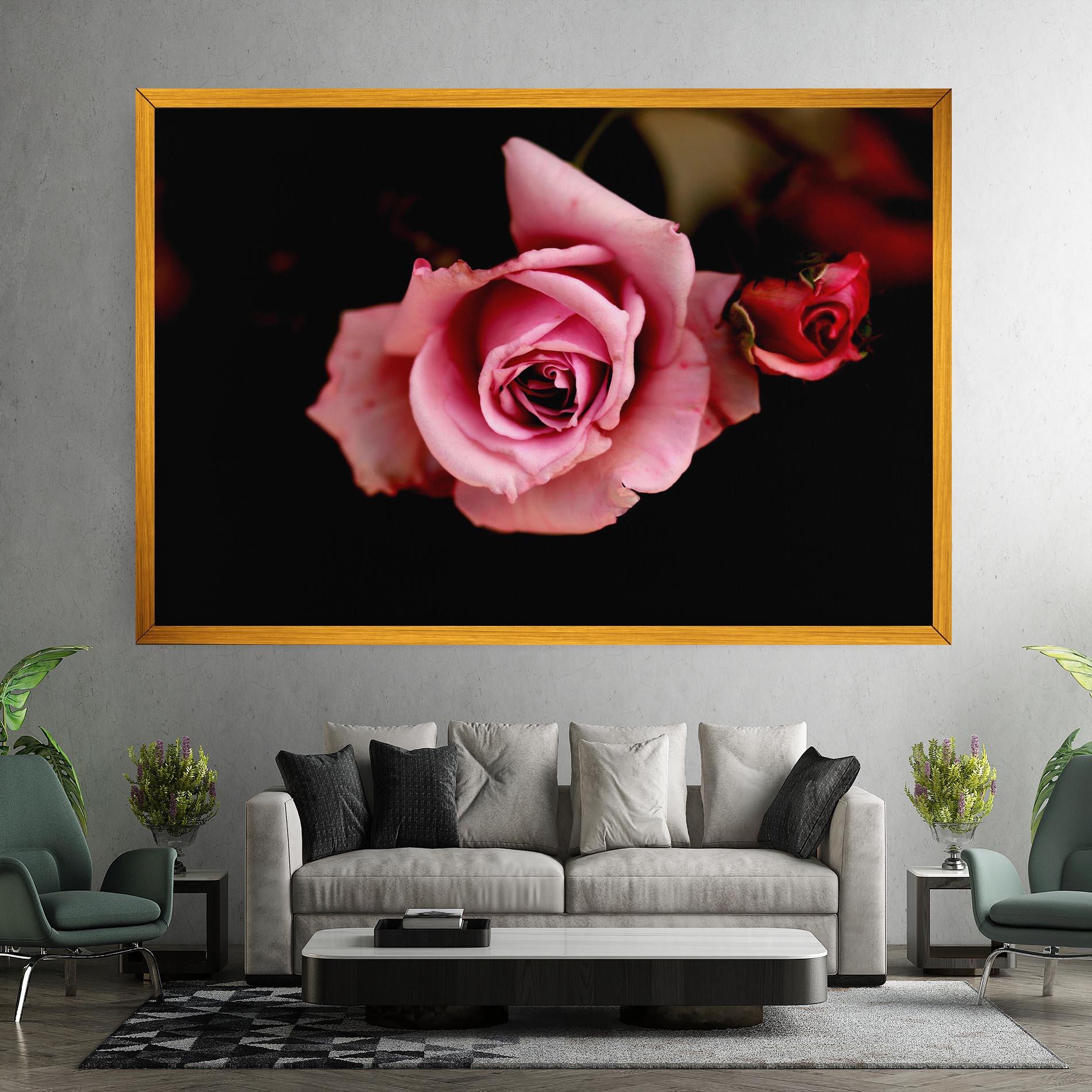 Leinwandbild Opened Pink Rose mockup 7