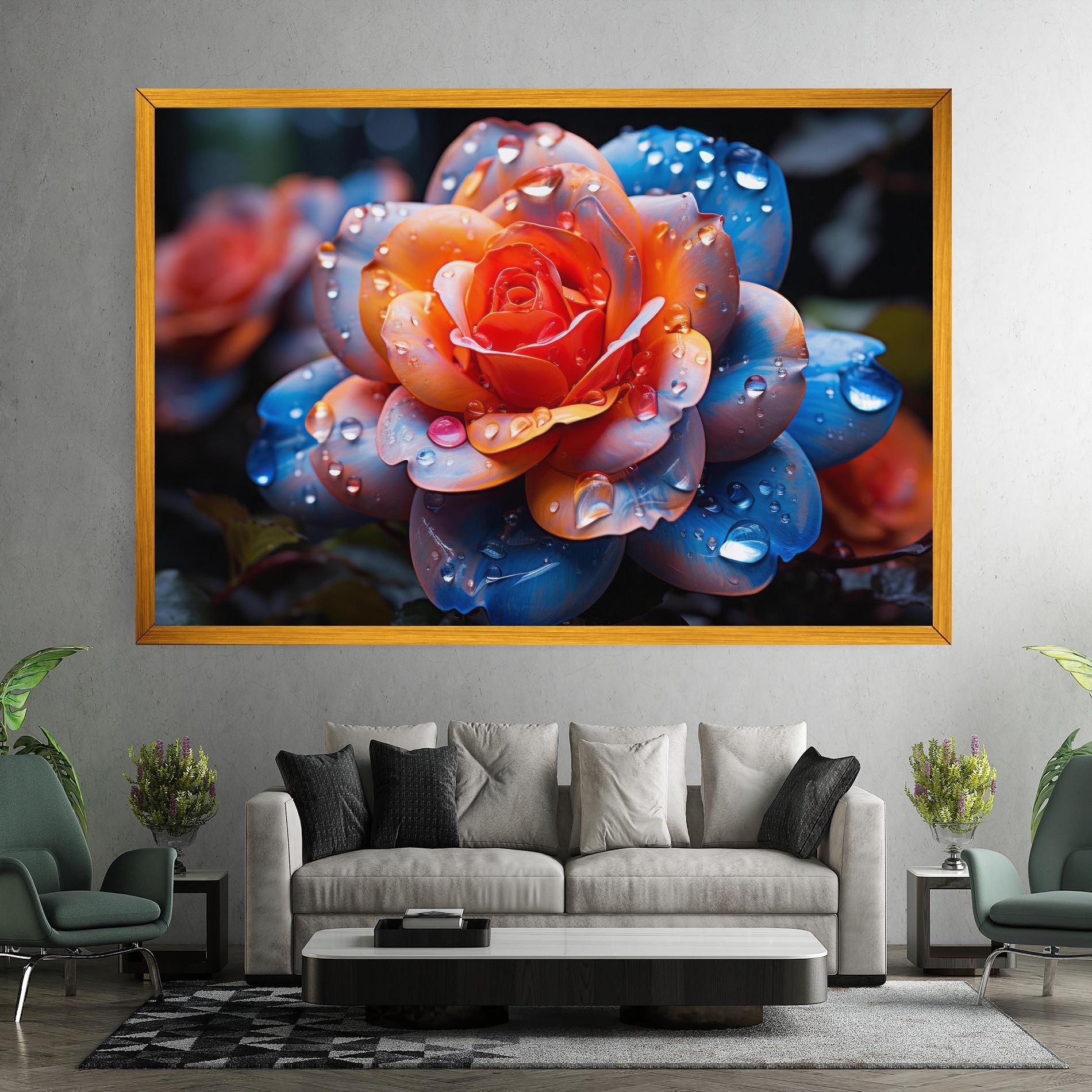 Leinwandbild Orange Blue Rose mockup 7