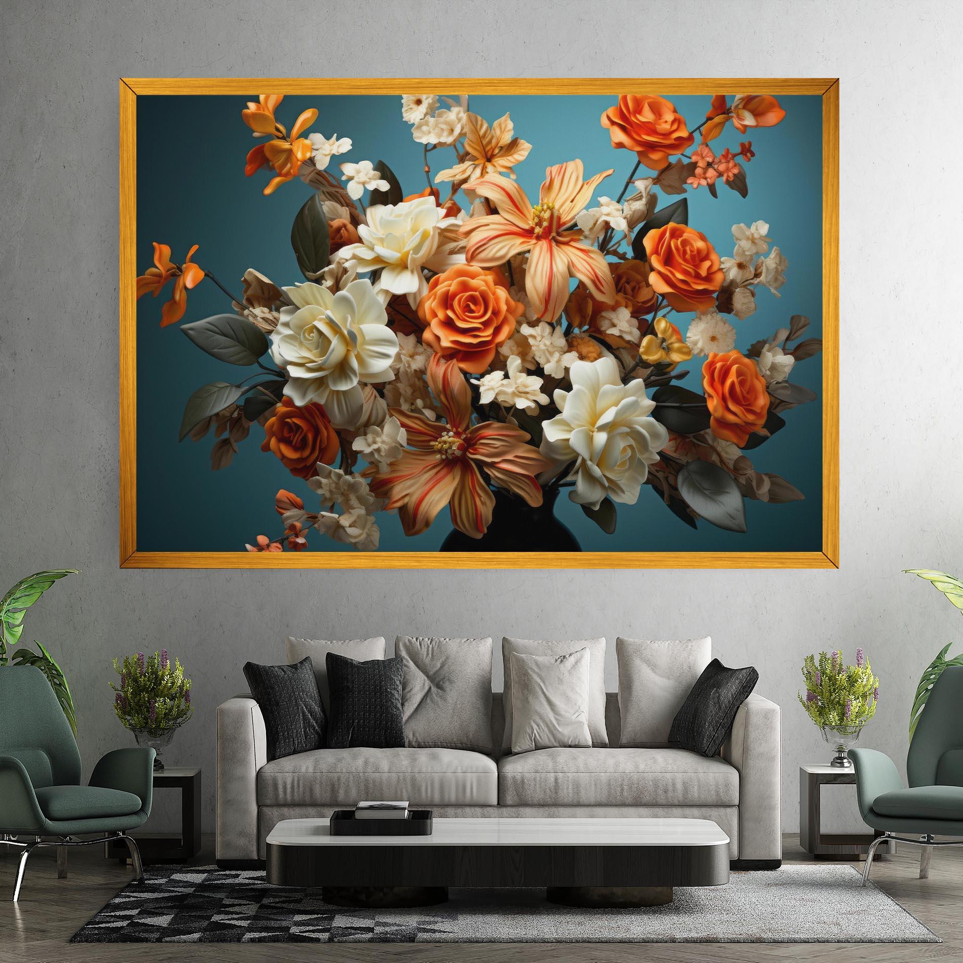Leinwandbild Orange Cream Rose mockup 7
