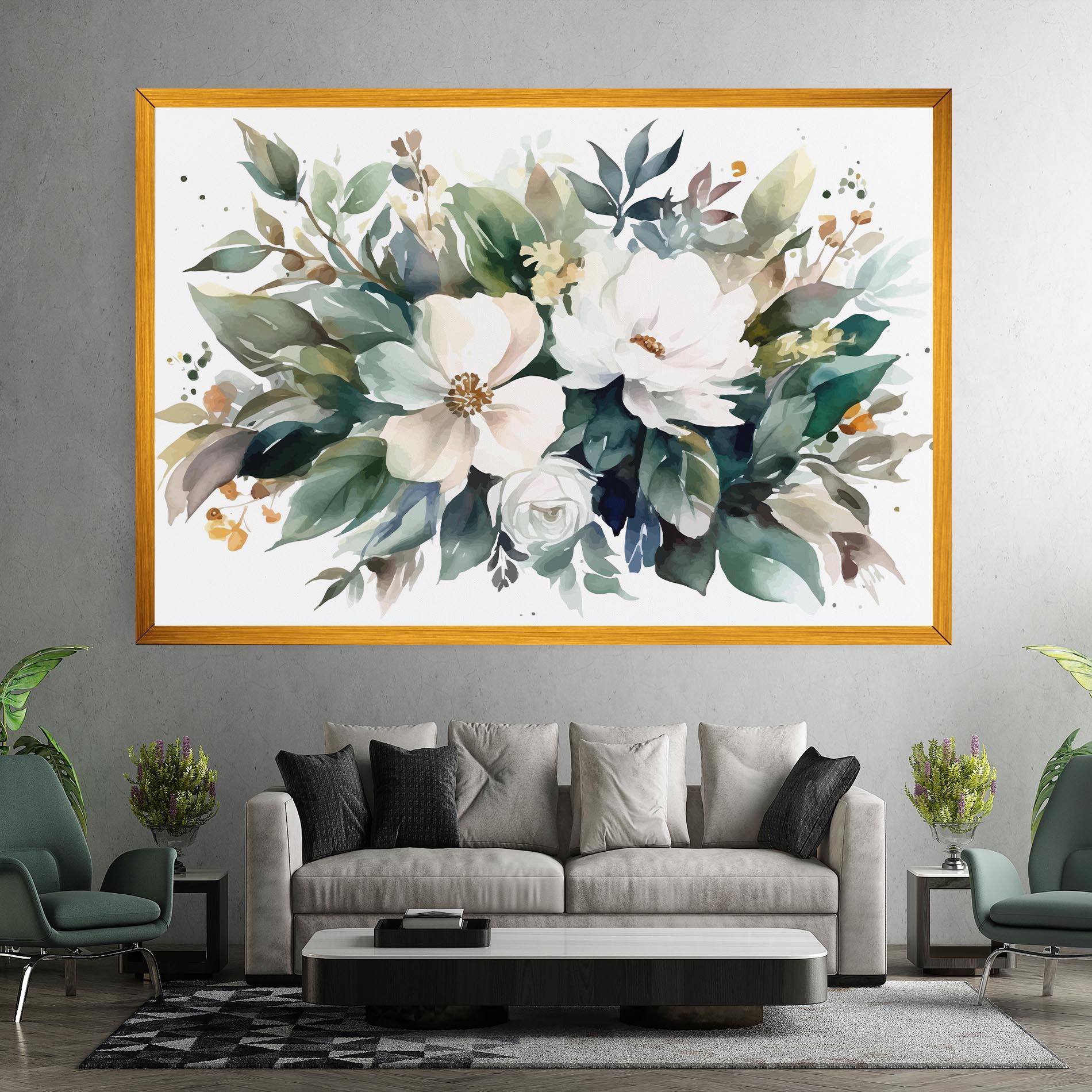 Leinwandbild White Rose Paint mockup 7