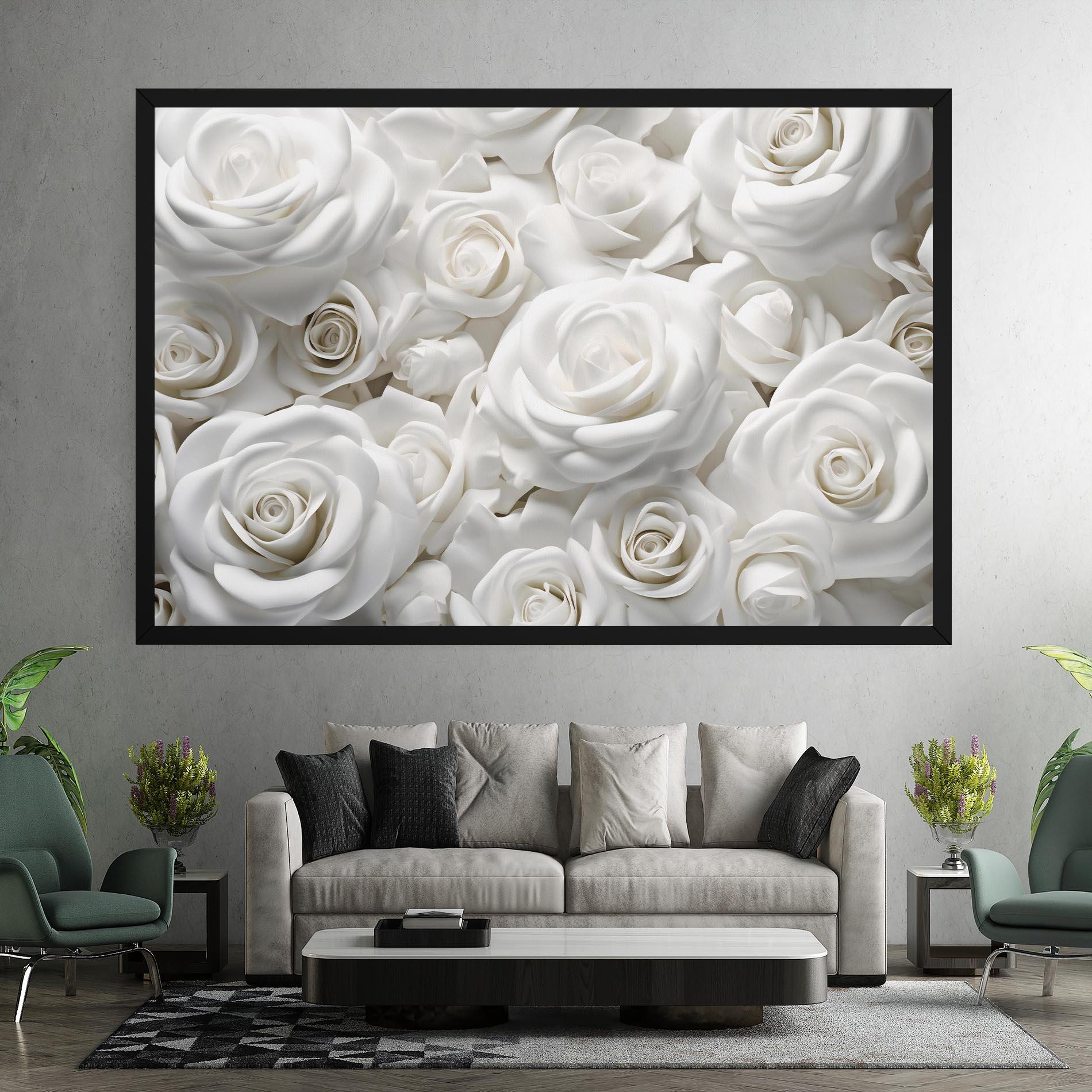 Leinwandbild 3d White Roses mockup 7