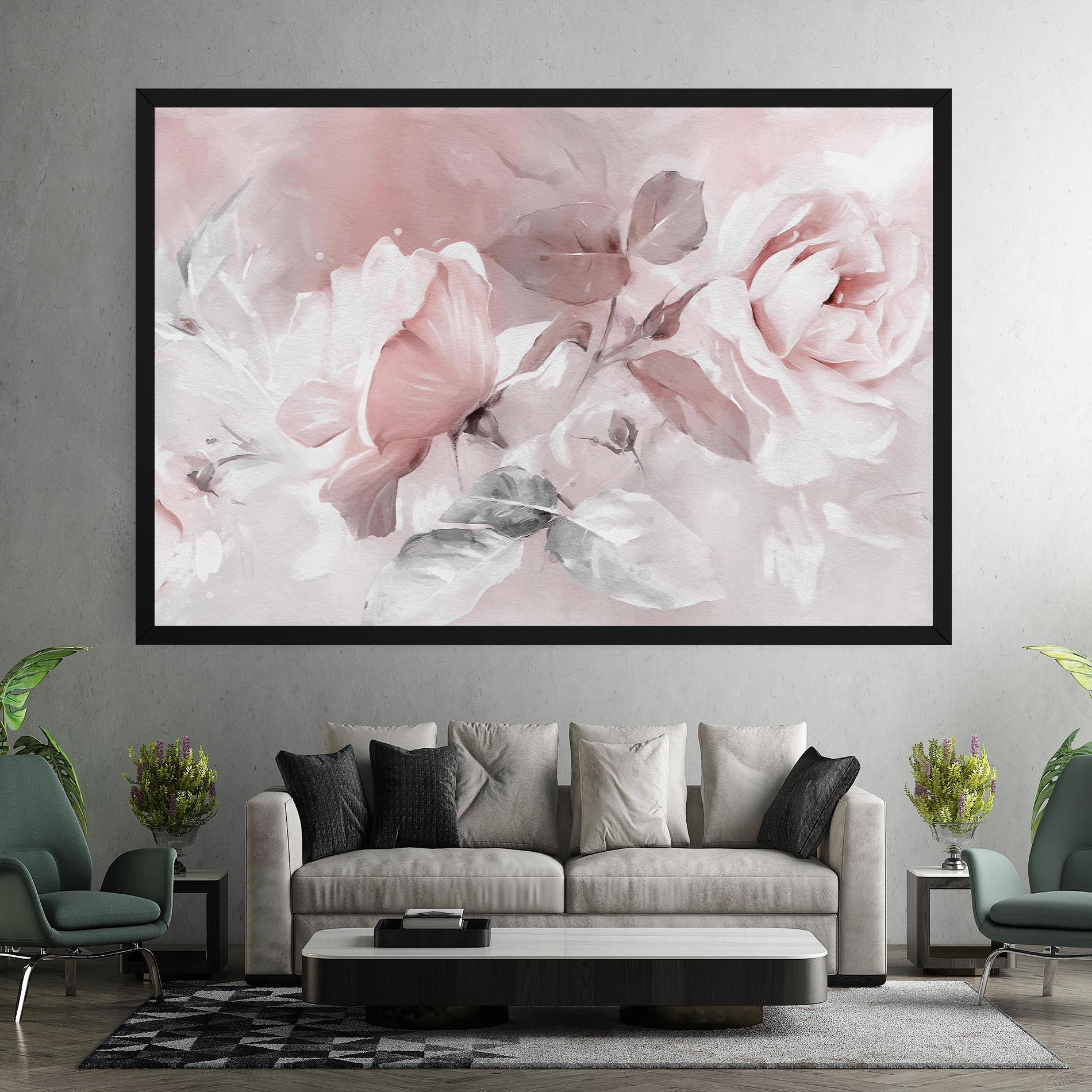 Leinwandbild Abstract Pink Flowers mockup 7