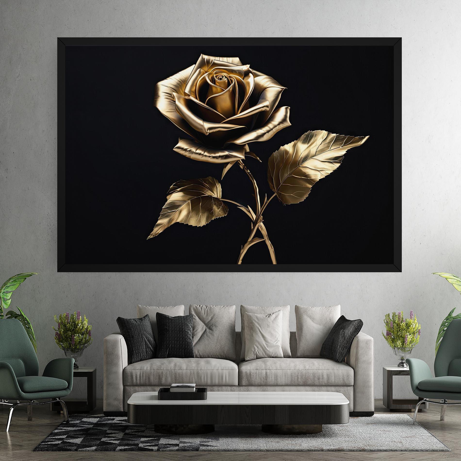 Leinwandbild Beautiful Golden Rose mockup 7