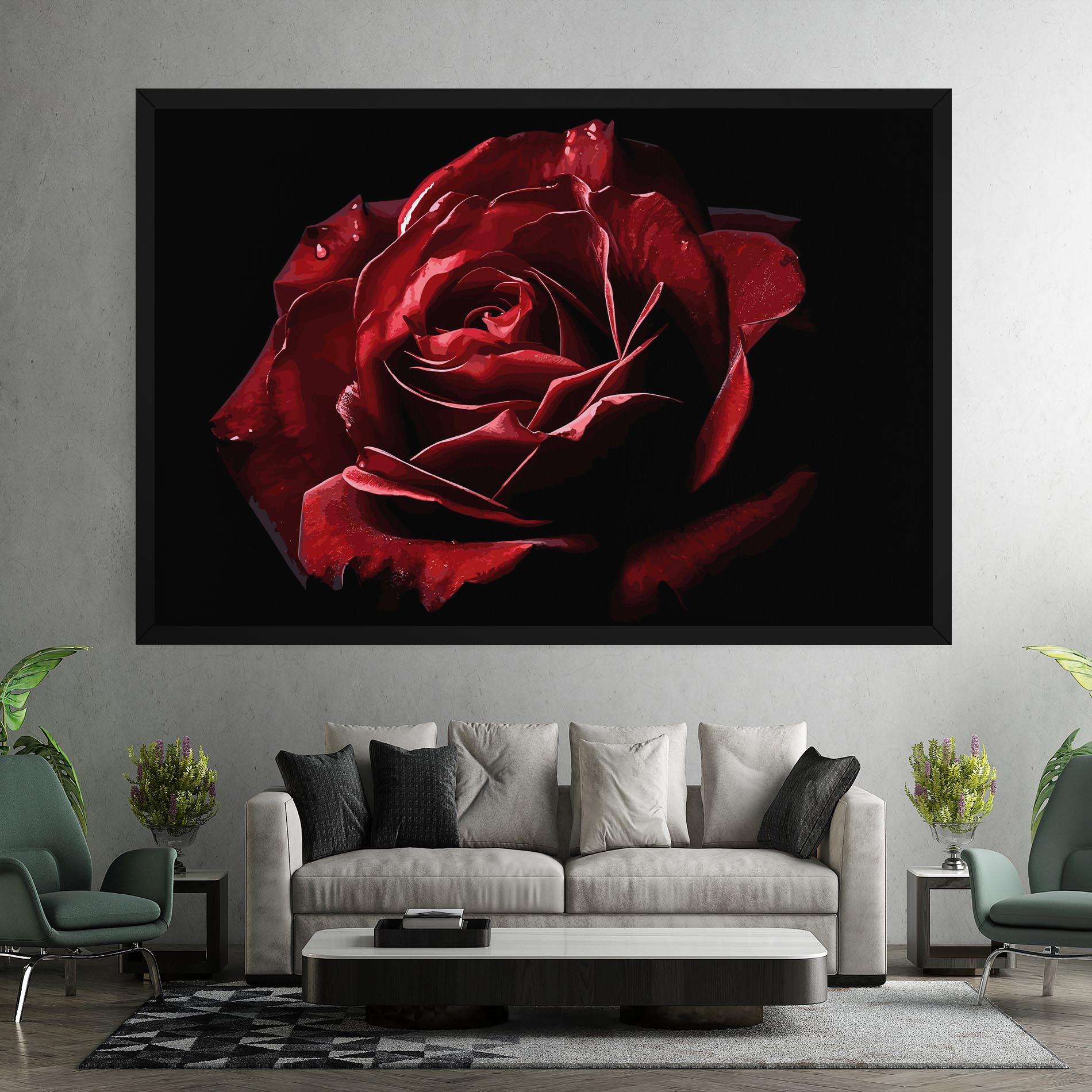 Leinwandbild Big Red Rose mockup 7