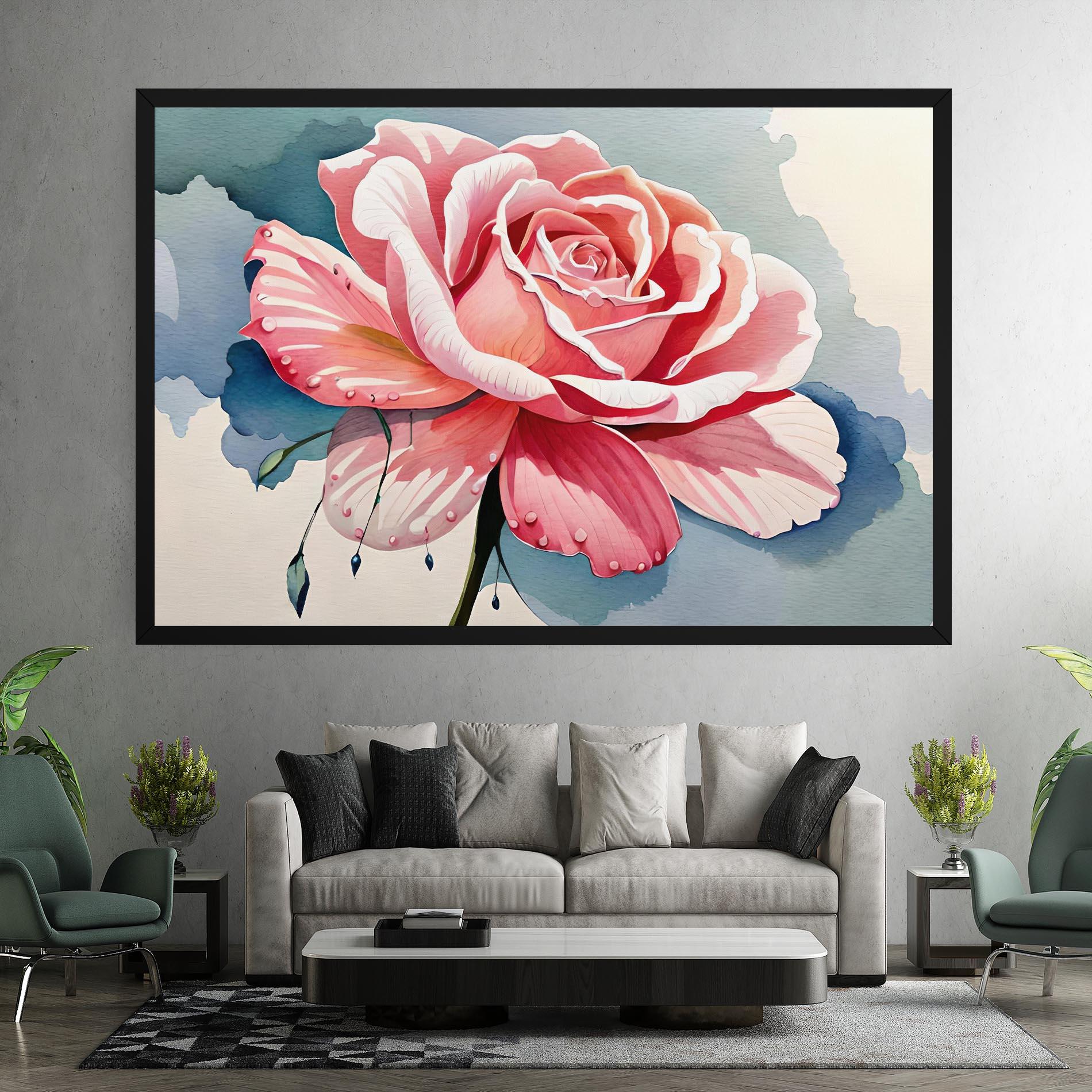 Leinwandbild Bih Pink Rose mockup 7