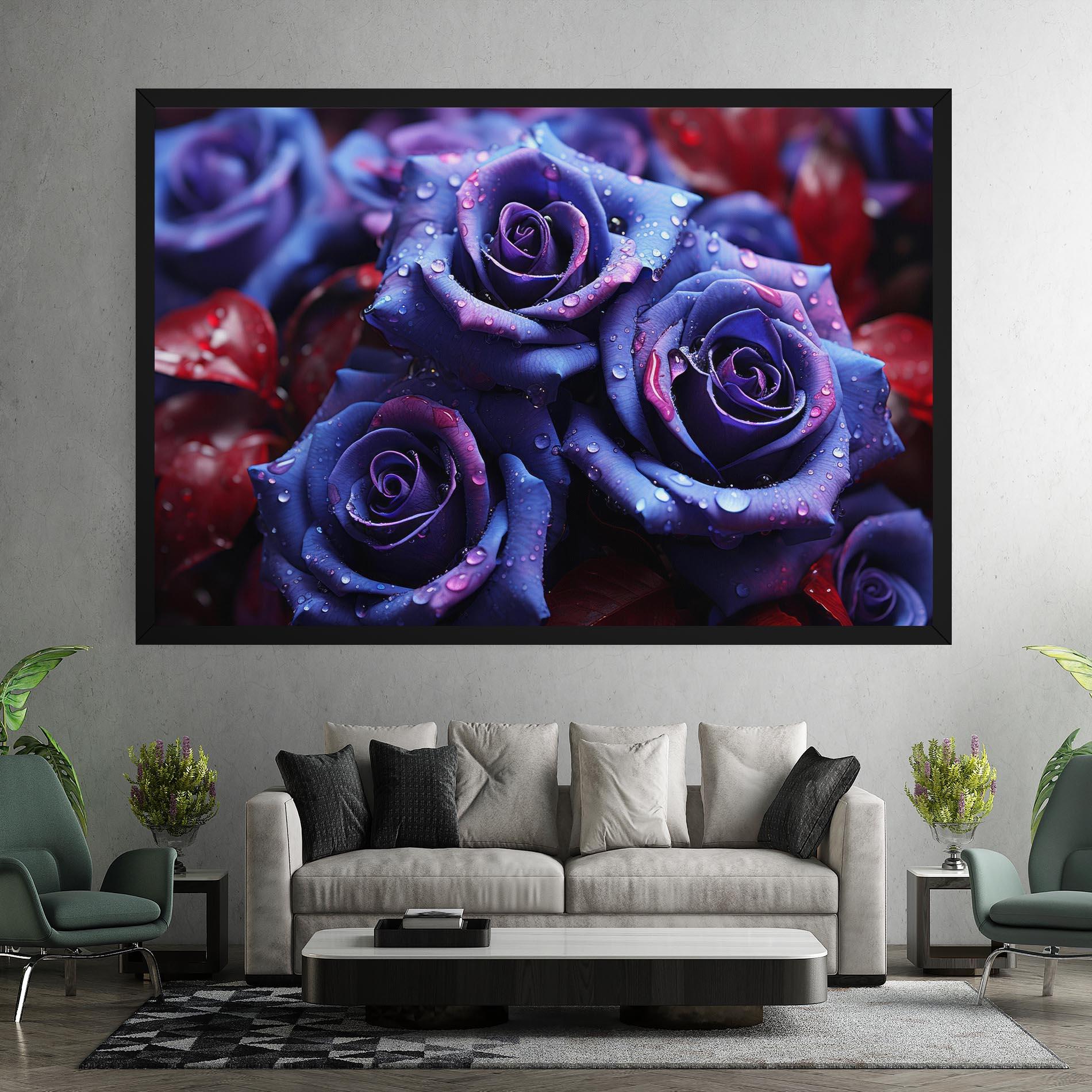 Leinwandbild Blue Purple Rose mockup 7