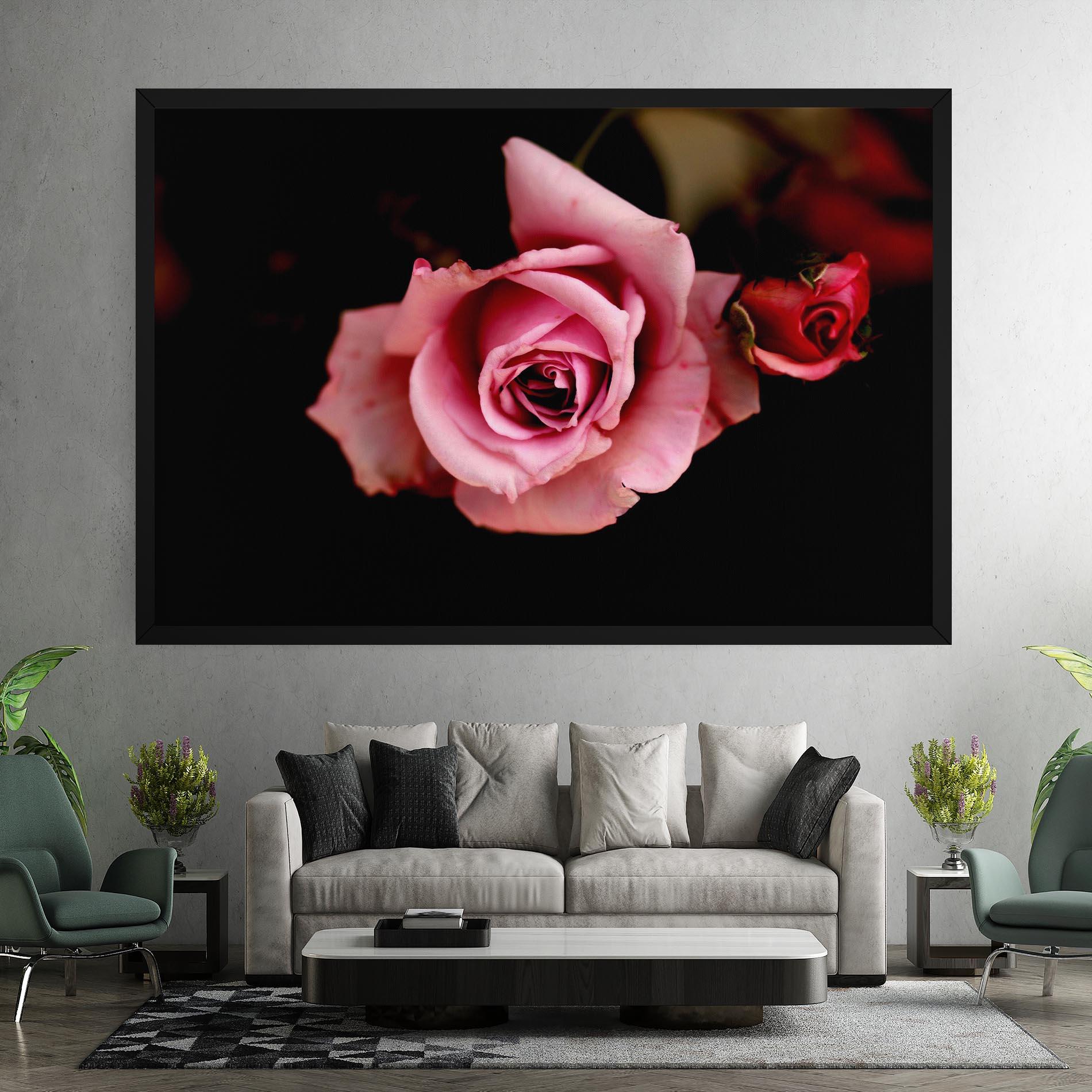 Leinwandbild Opened Pink Rose mockup 7
