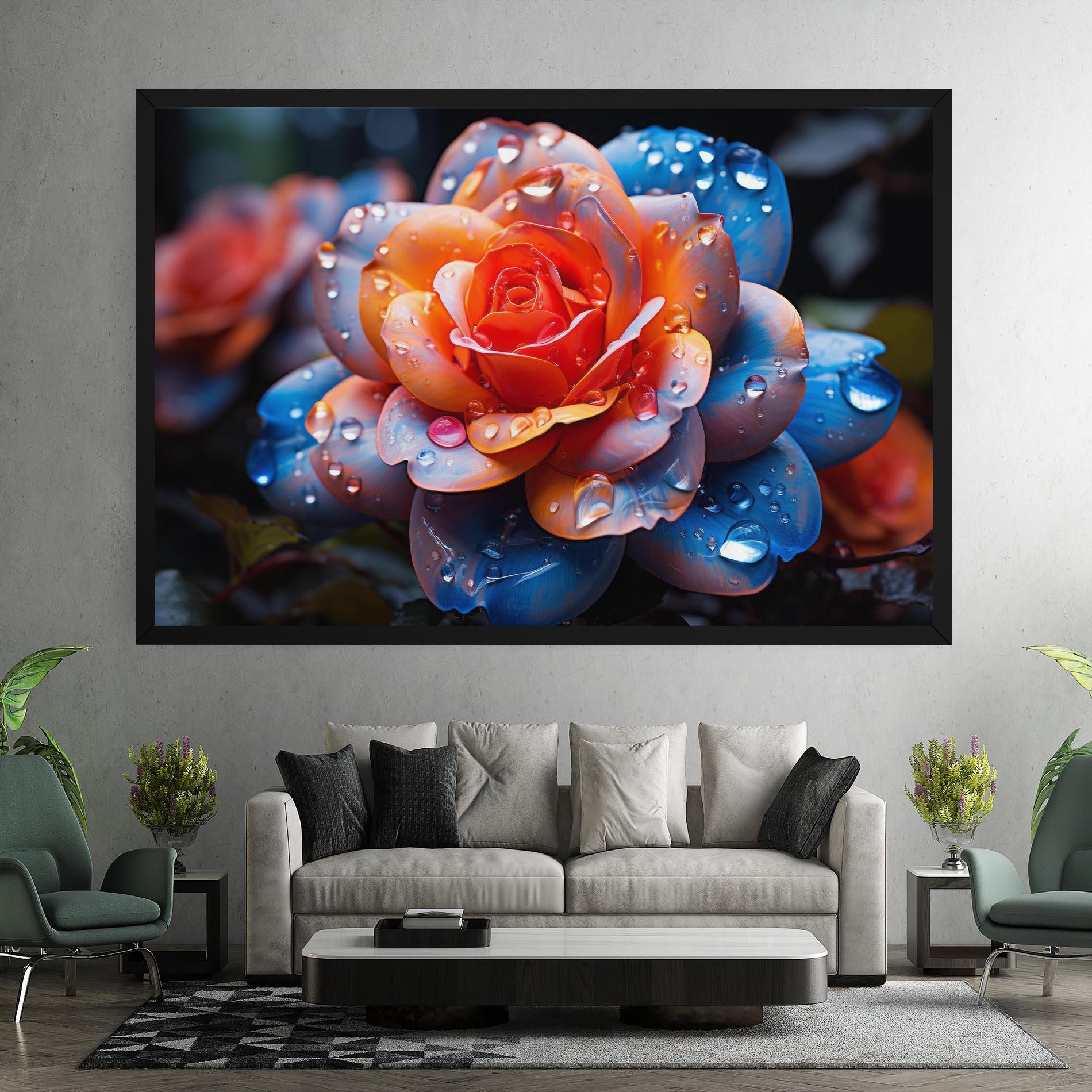Leinwandbild Orange Blue Rose mockup 7