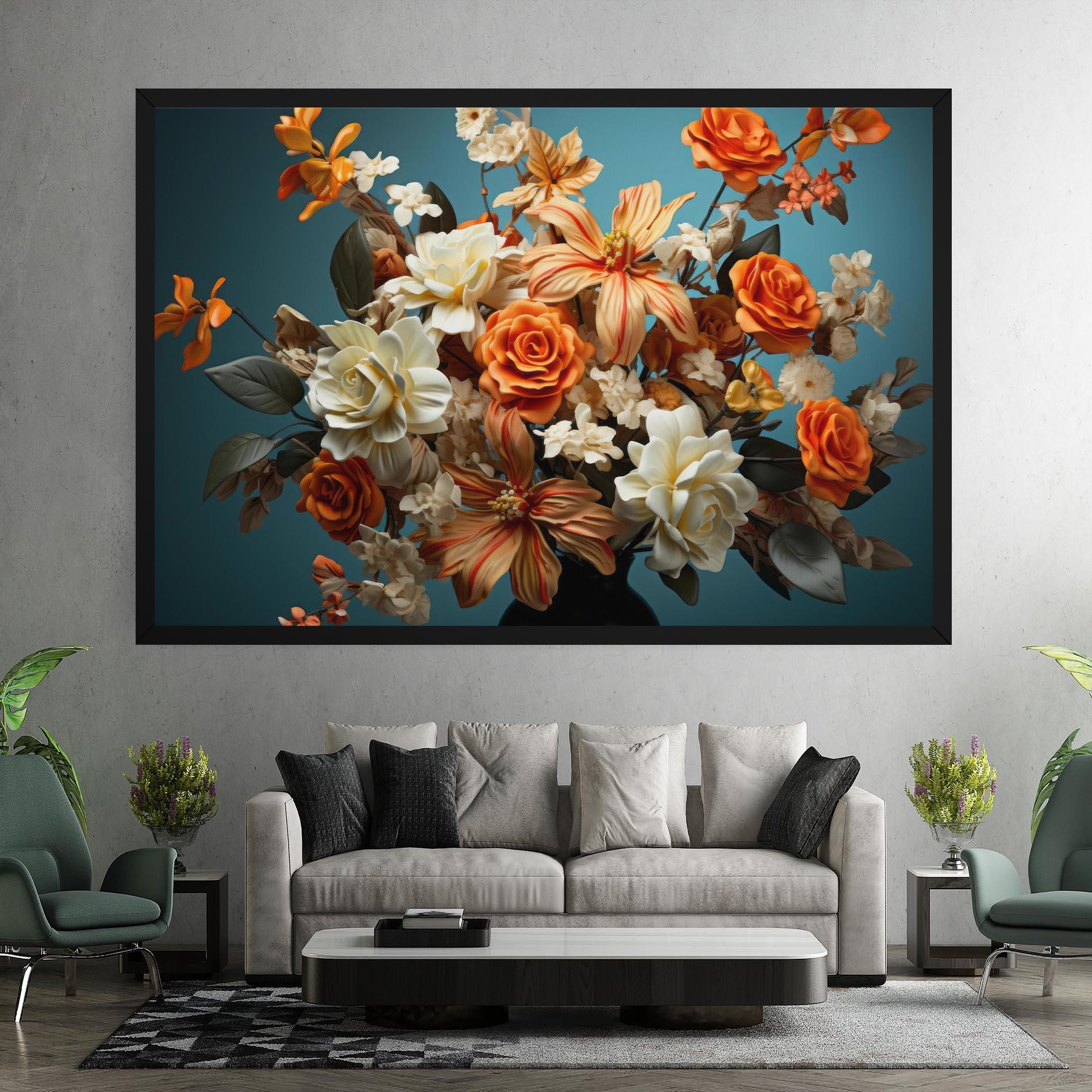 Leinwandbild Orange Cream Rose mockup 7