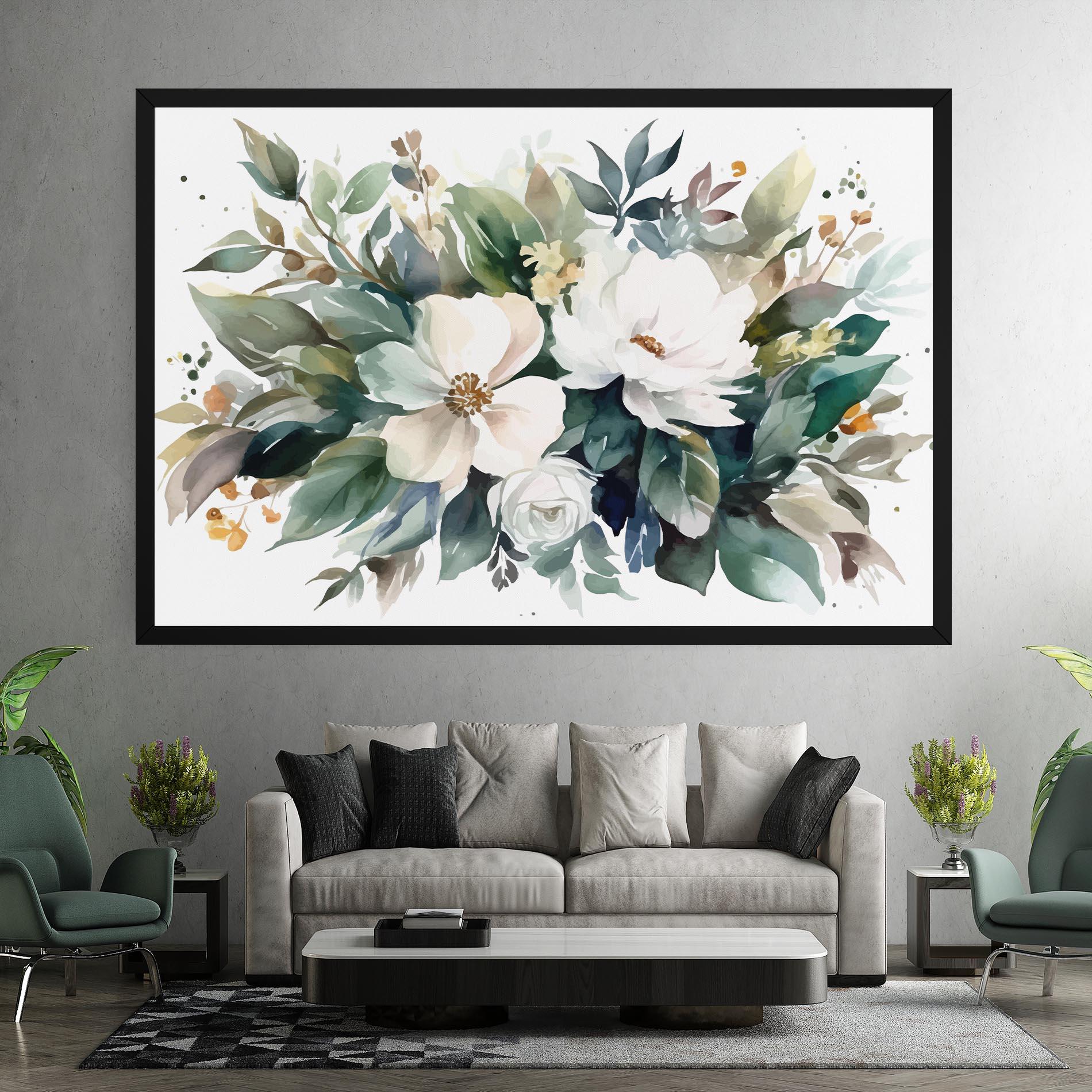 Leinwandbild White Rose Paint mockup 7