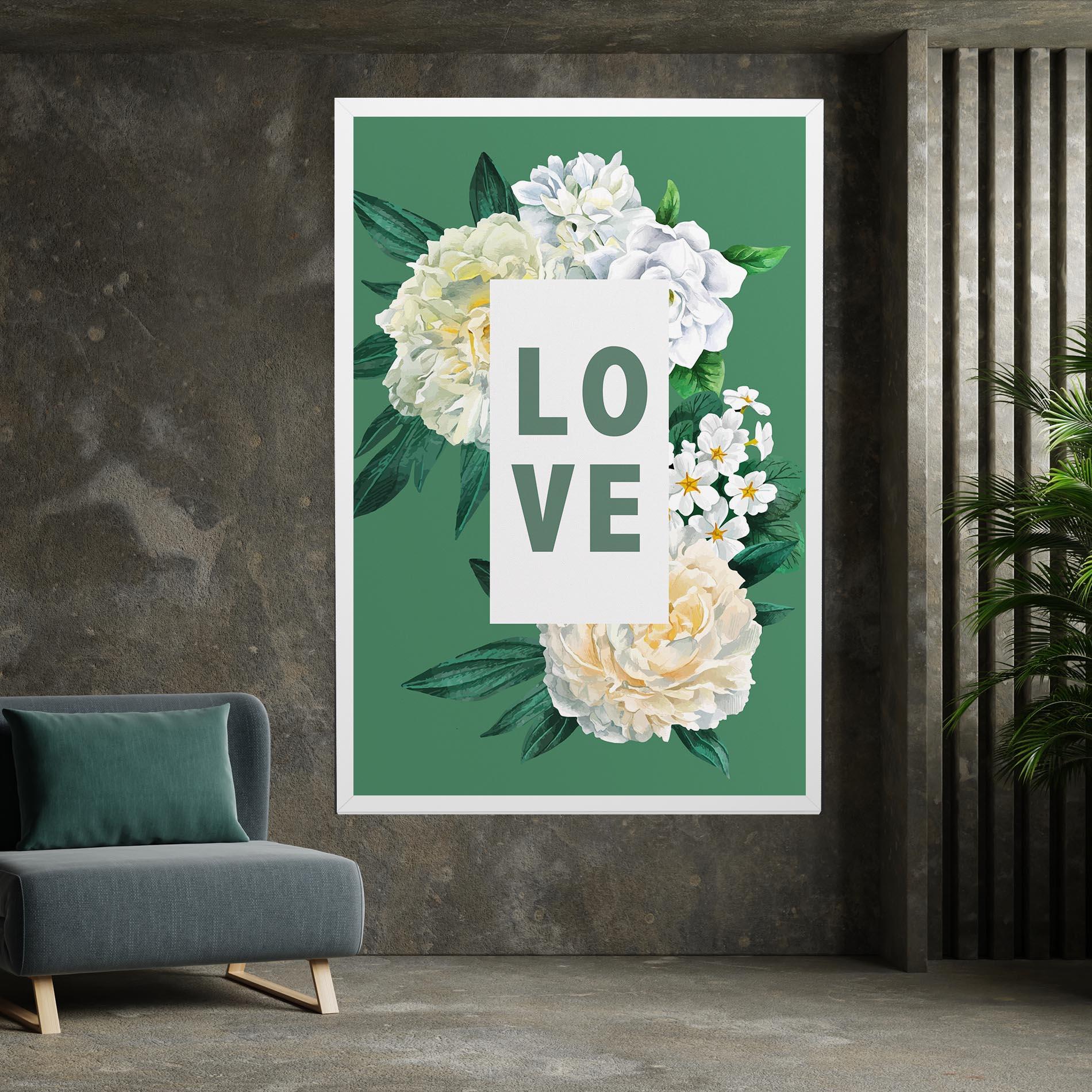 Leinwandbild Love Green Rose mockup 7