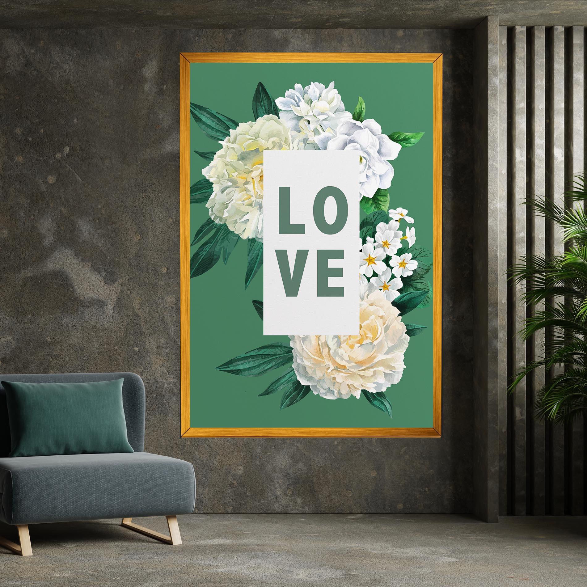 Leinwandbild Love Green Rose mockup 7