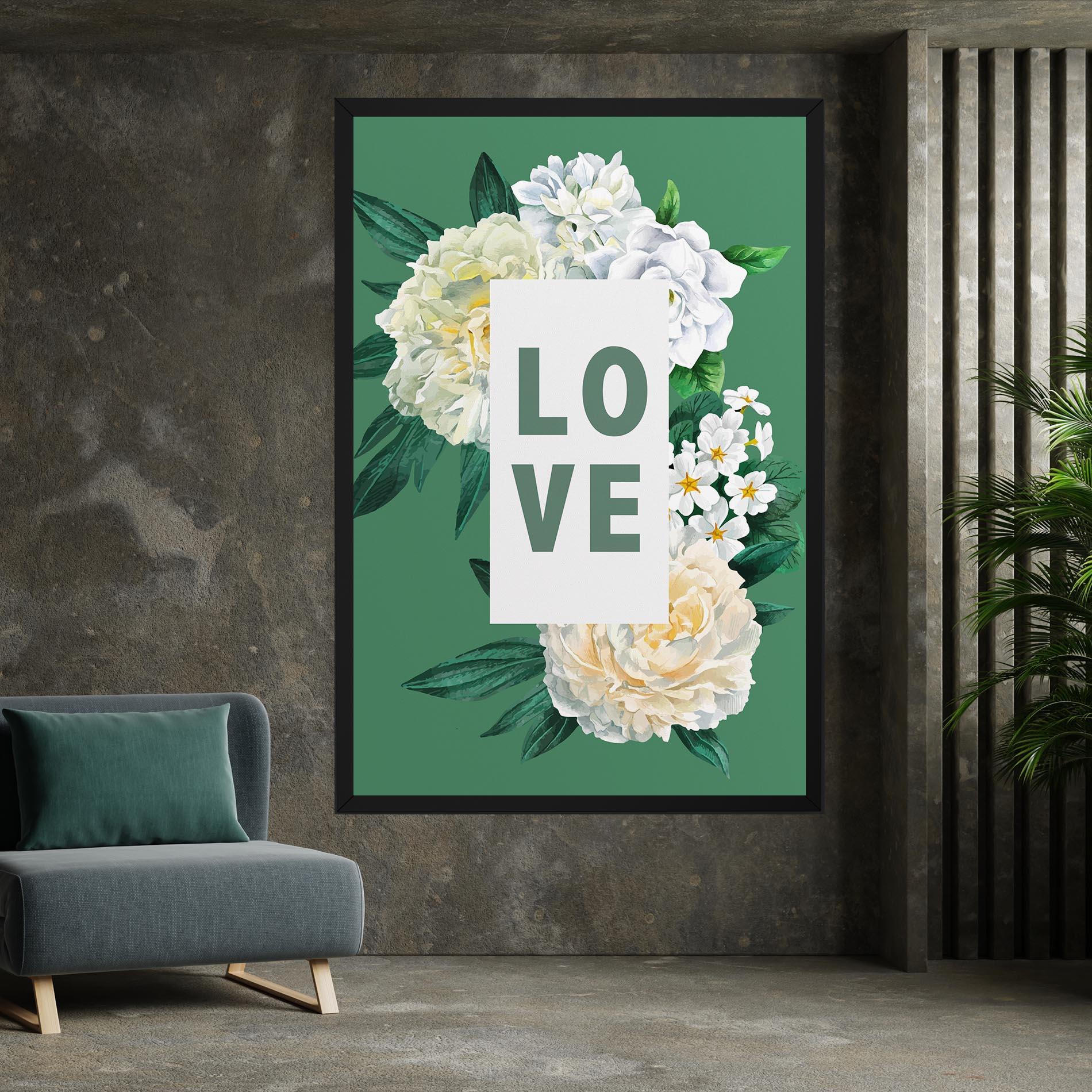 Leinwandbild Love Green Rose mockup 7