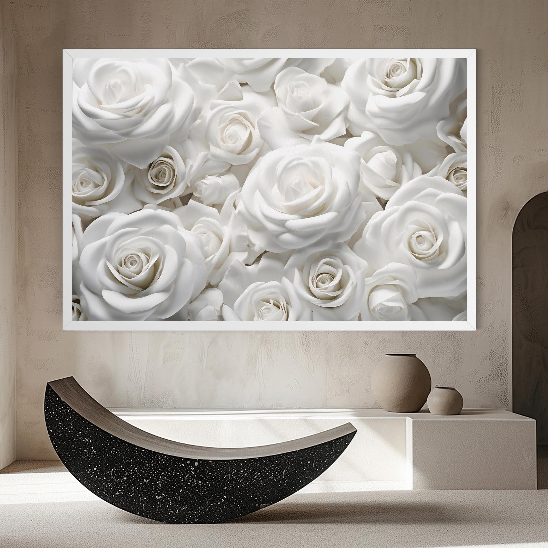 Leinwandbild 3d White Roses mockup 8