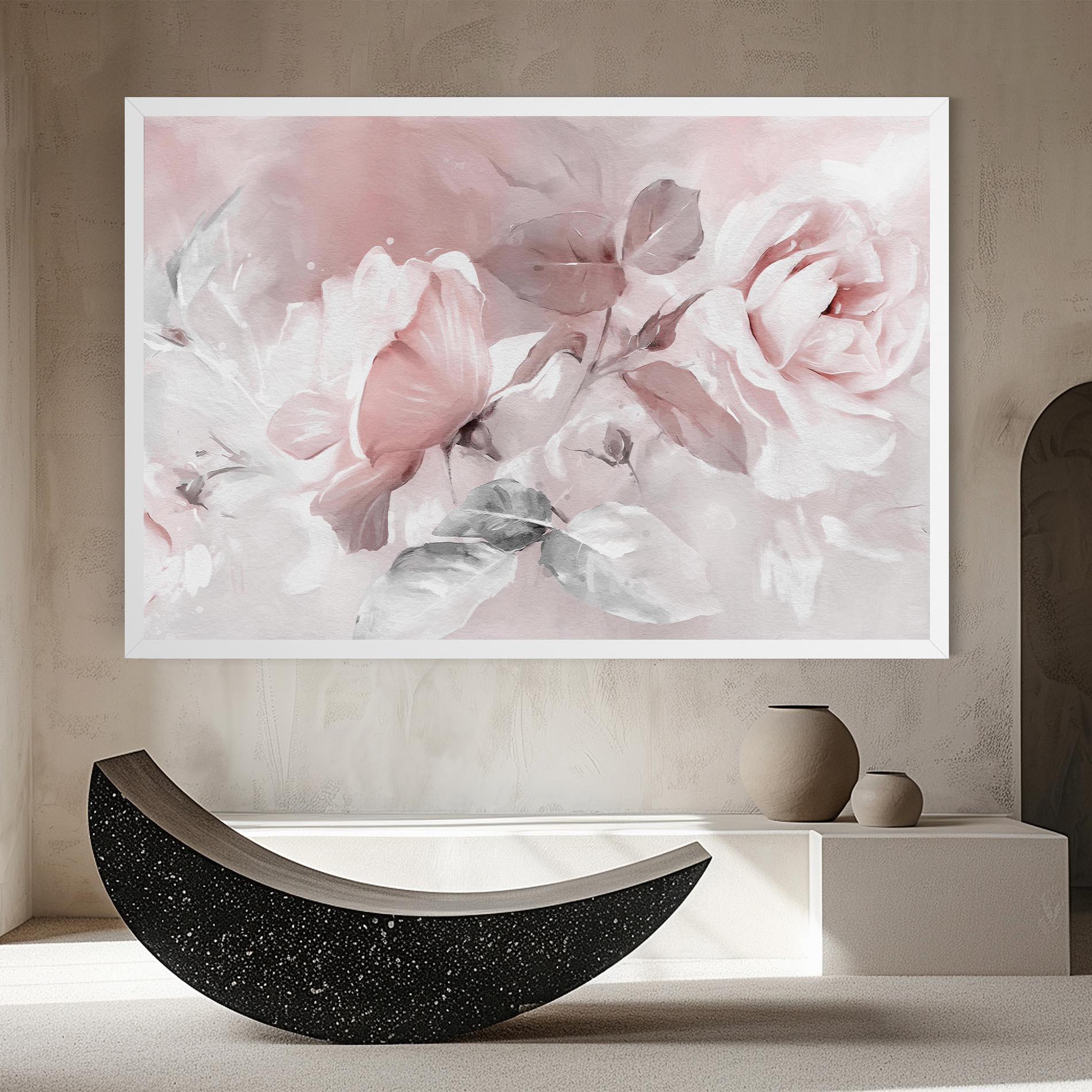 Leinwandbild Abstract Pink Flowers mockup 8