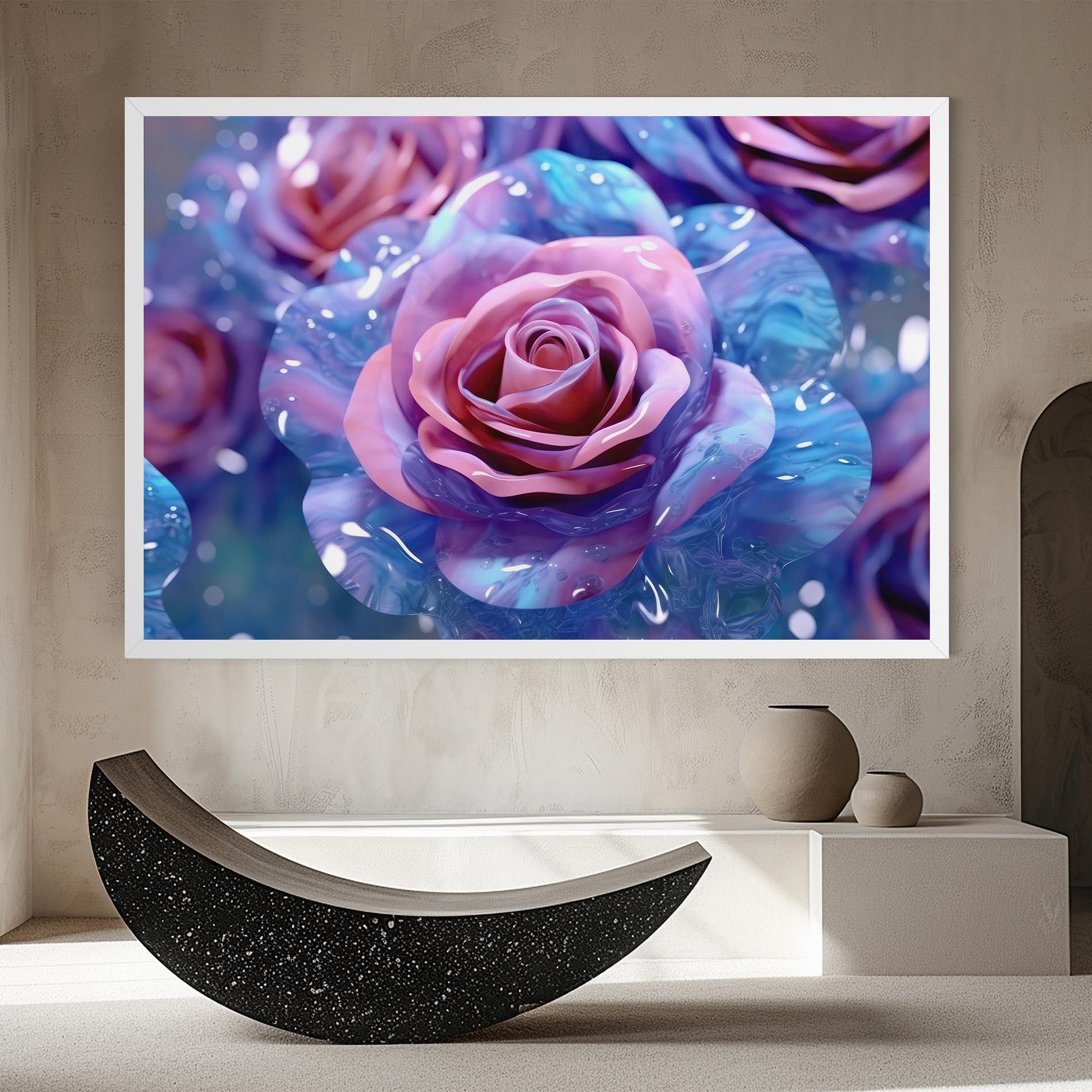Leinwandbild Beautiful Blue Pink Rose mockup 8
