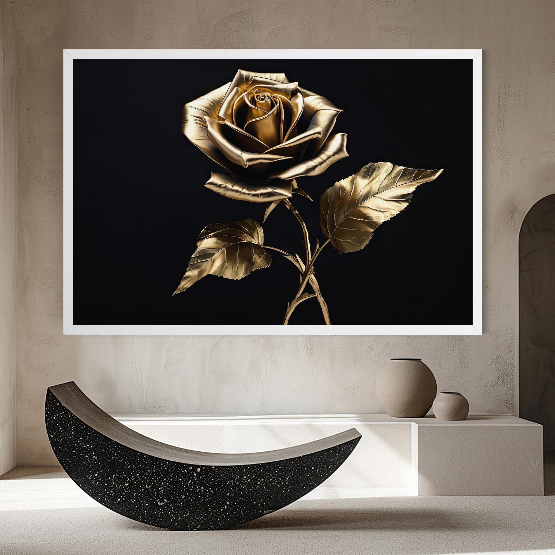 Leinwandbild Beautiful Golden Rose mockup 8
