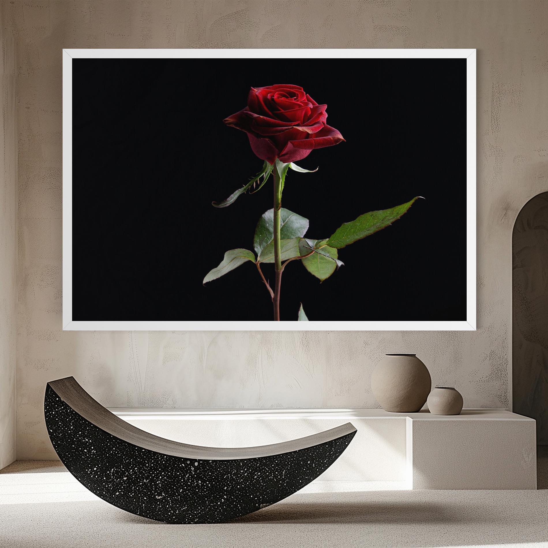 Leinwandbild Beautiful Red Rose mockup 8