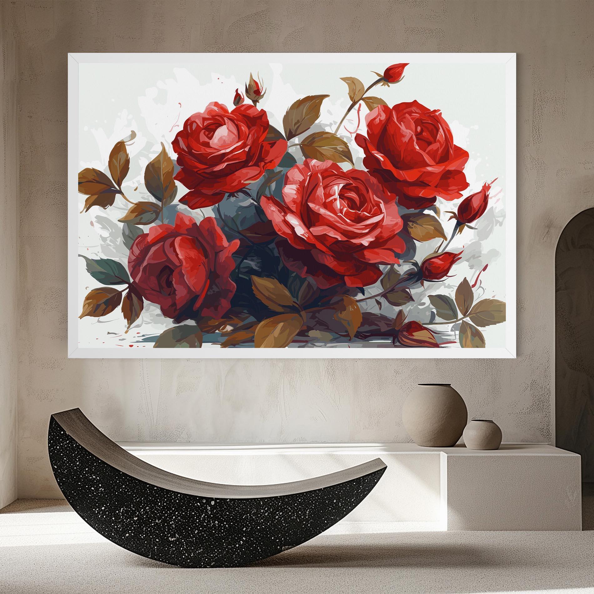 Leinwandbild Beautiful Red Roses mockup 8
