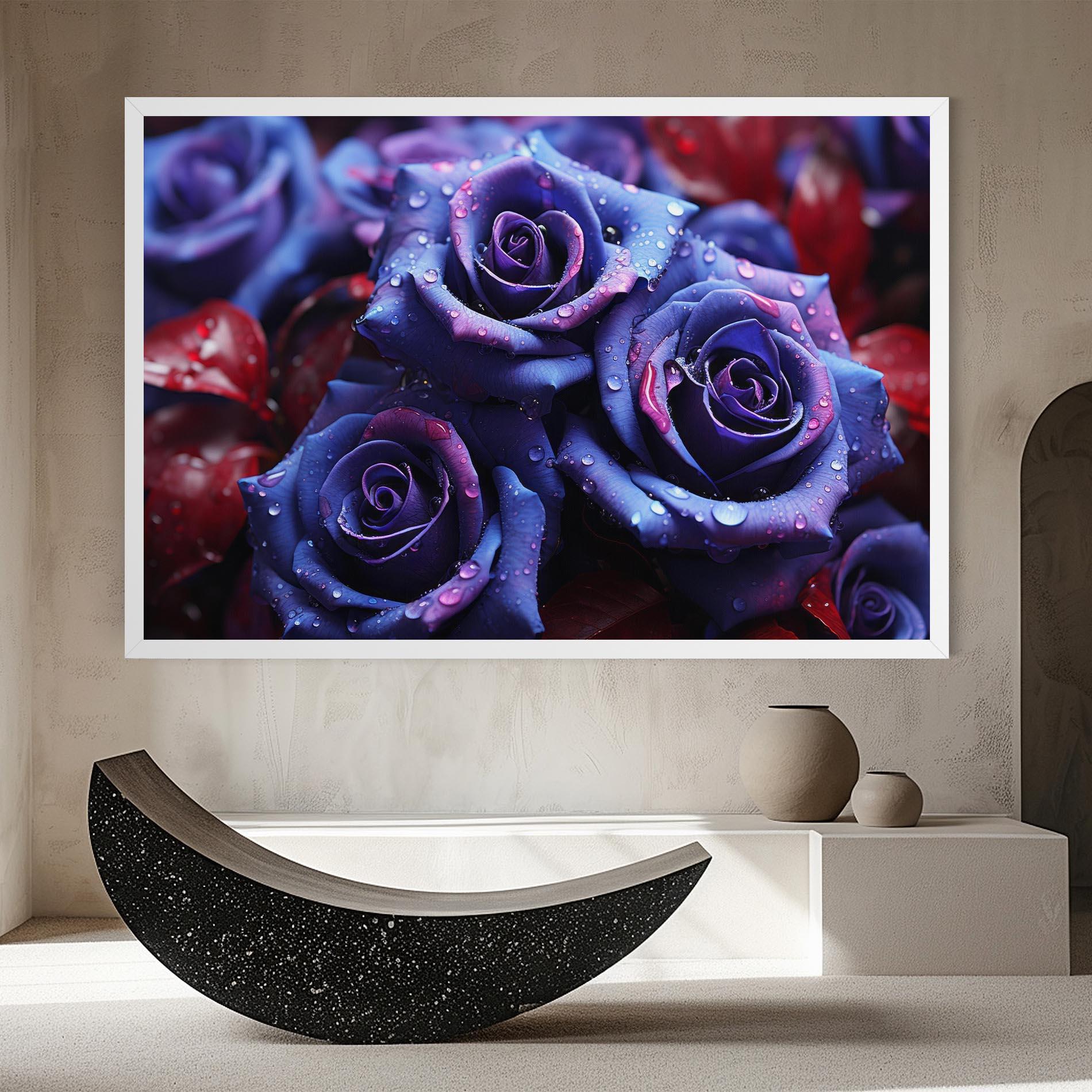 Leinwandbild Blue Purple Rose mockup 8