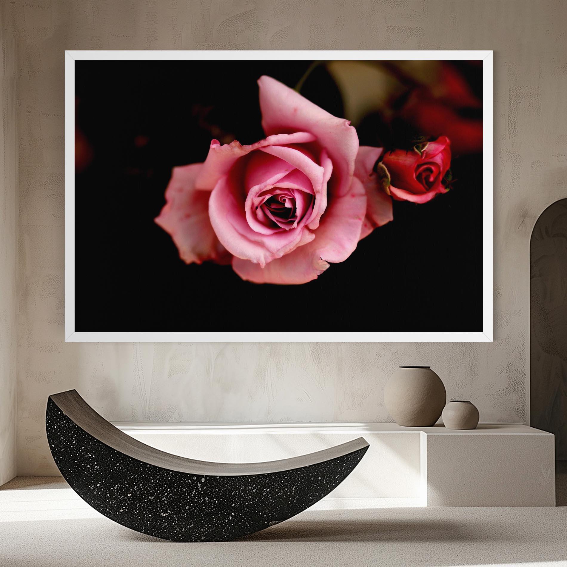 Leinwandbild Opened Pink Rose mockup 8