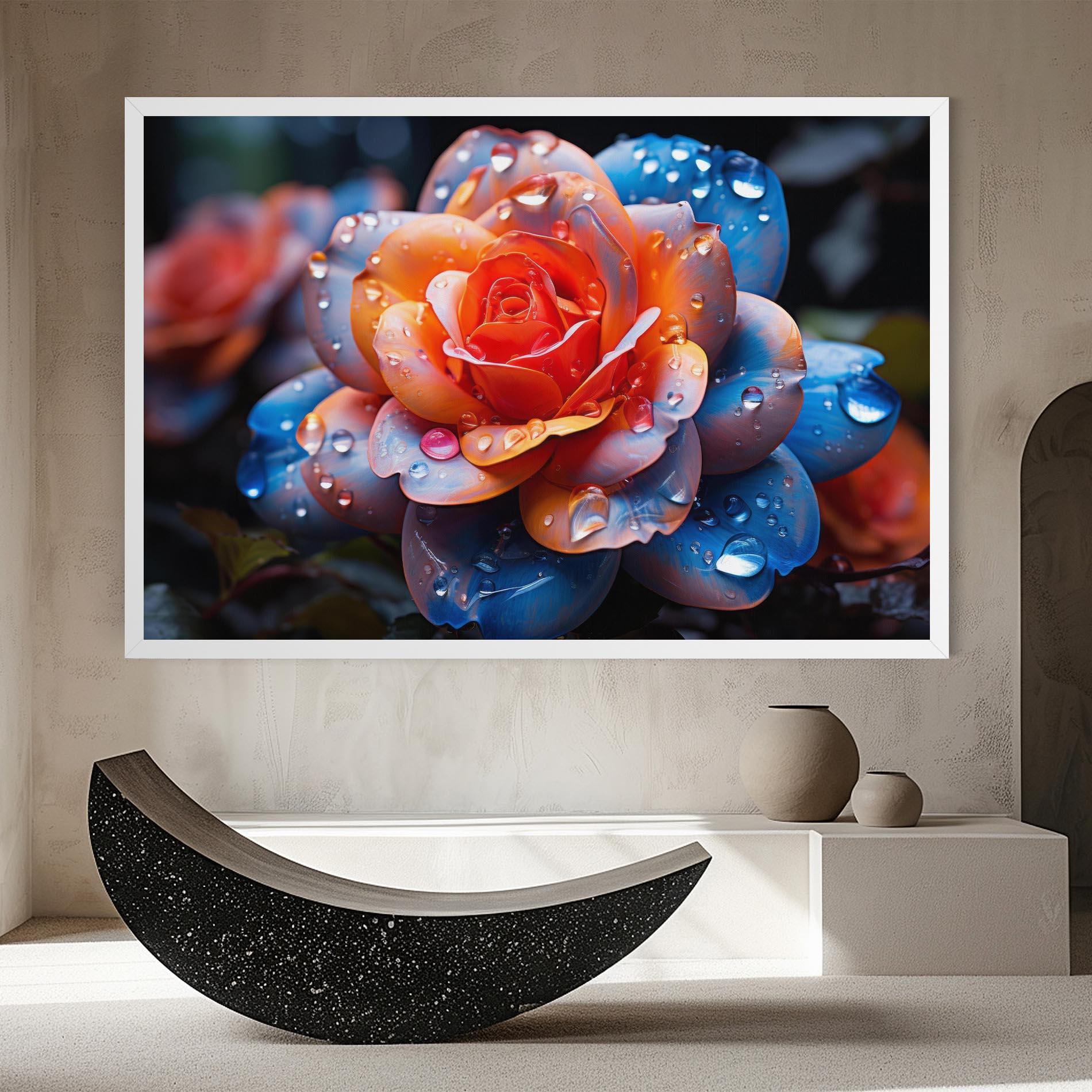 Leinwandbild Orange Blue Rose mockup 8
