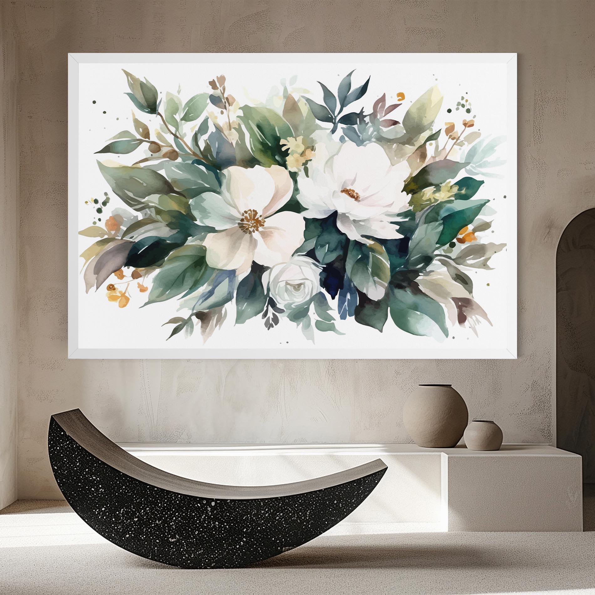 Leinwandbild White Rose Paint mockup 8