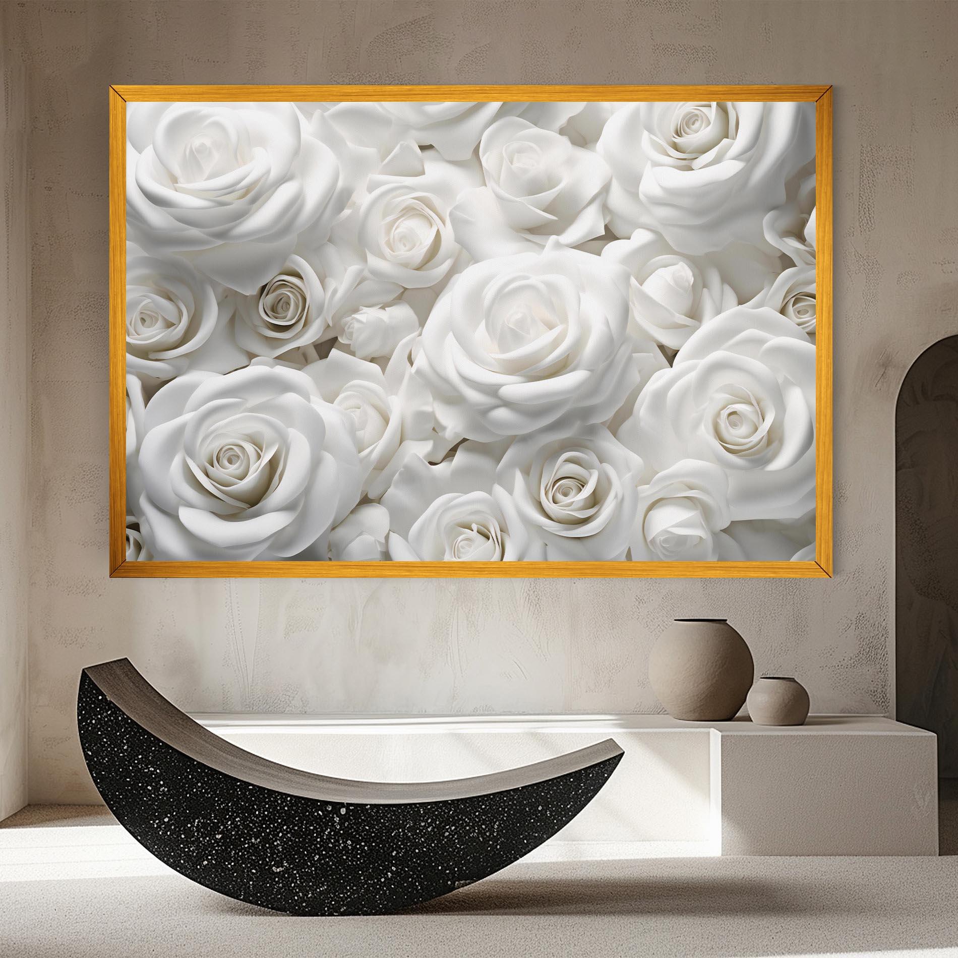 Leinwandbild 3d White Roses mockup 8
