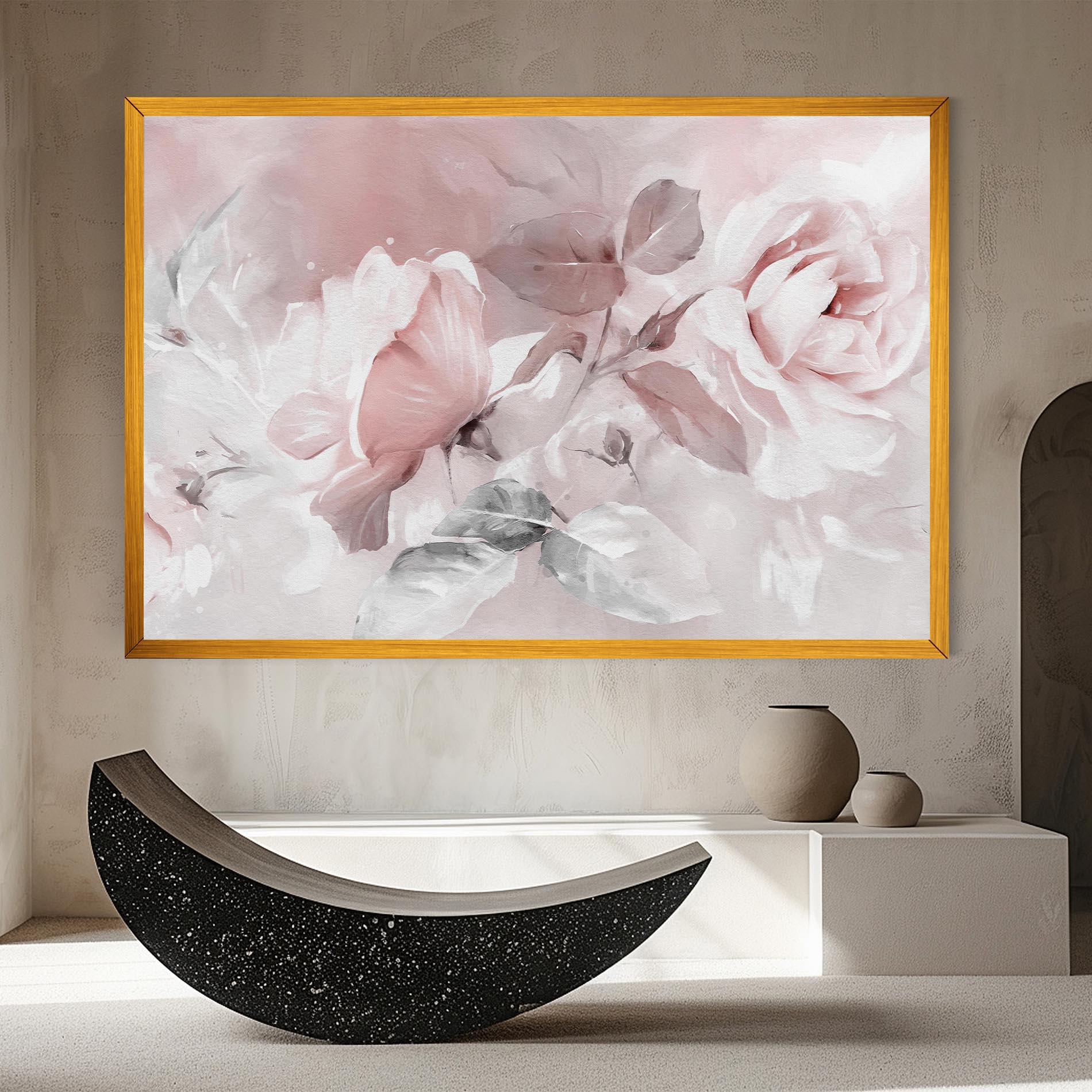 Leinwandbild Abstract Pink Flowers mockup 8