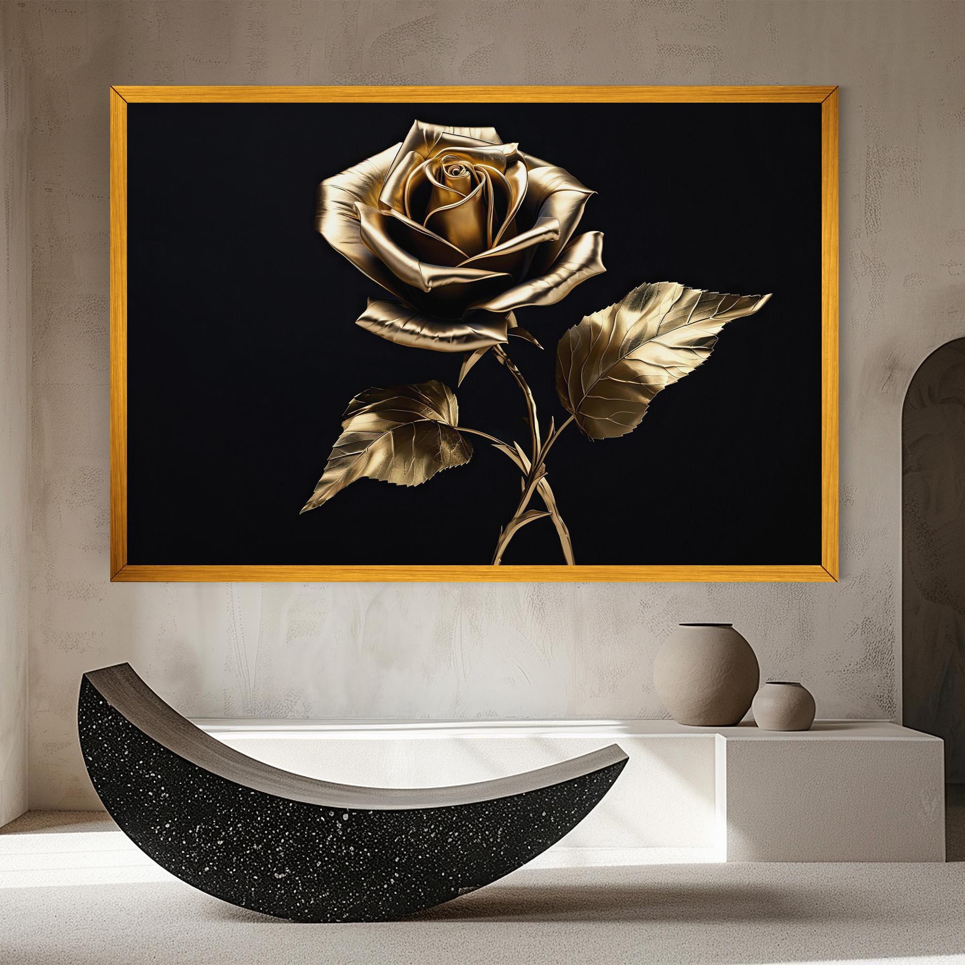 Leinwandbild Beautiful Golden Rose mockup 8