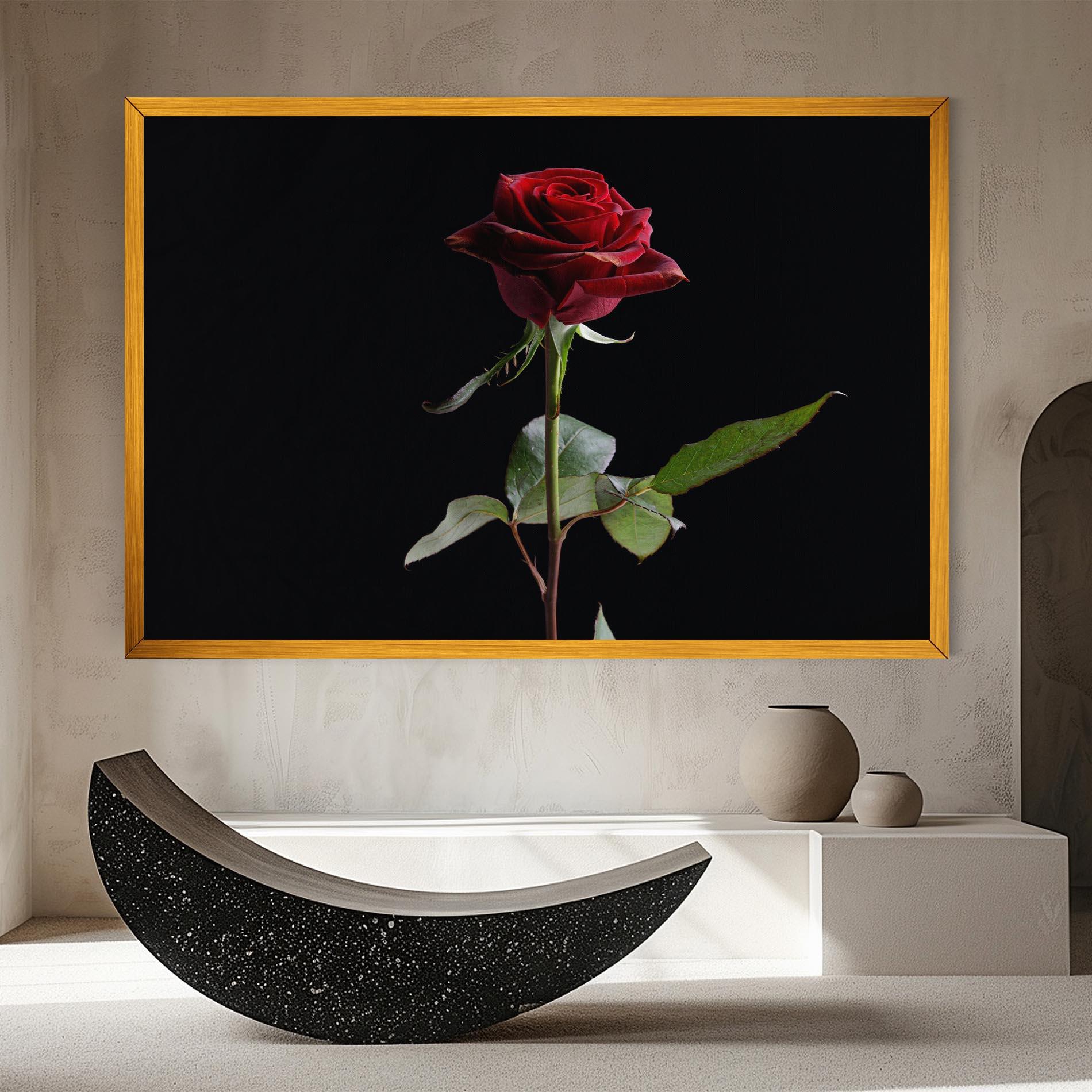 Leinwandbild Beautiful Red Rose mockup 8