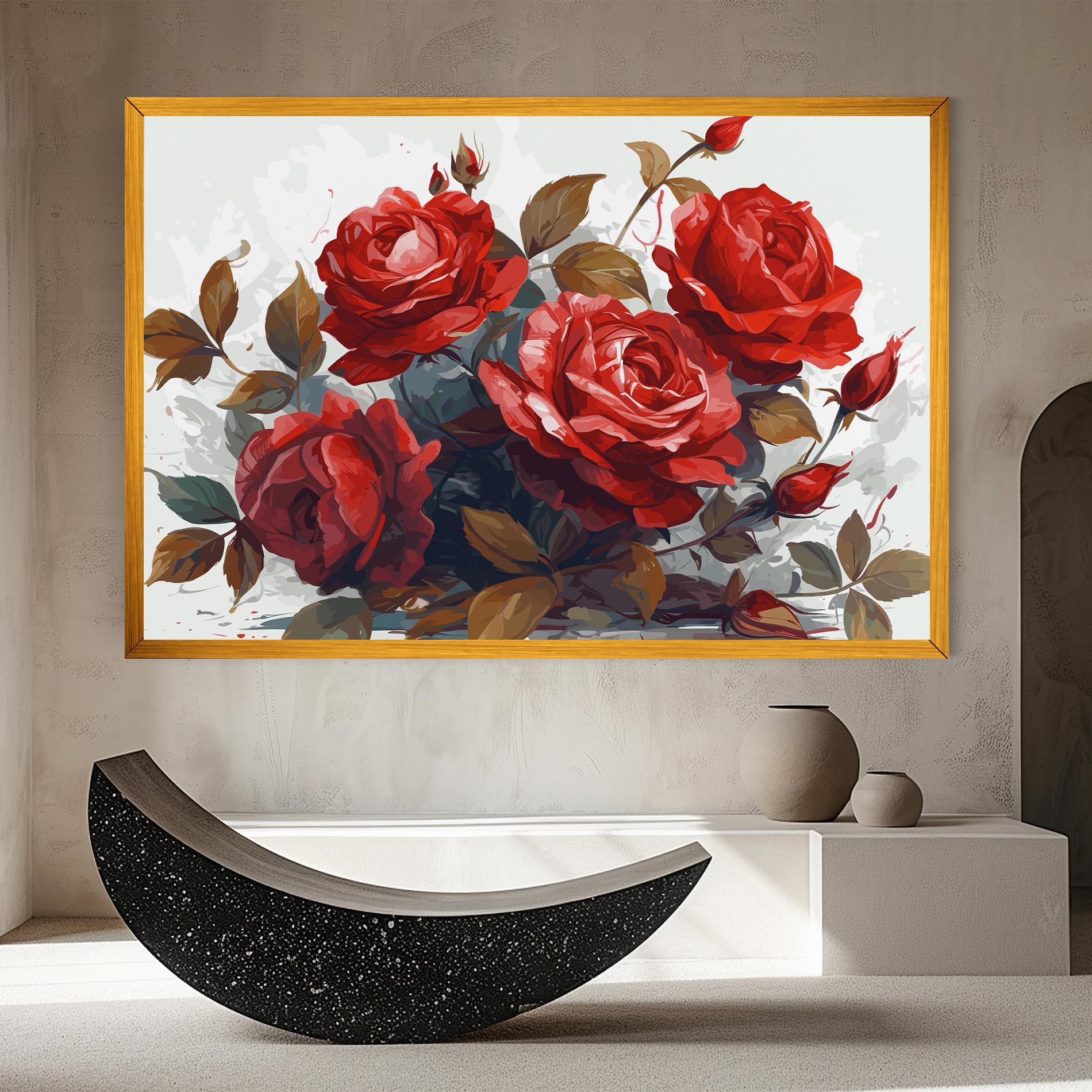 Leinwandbild Beautiful Red Roses mockup 8