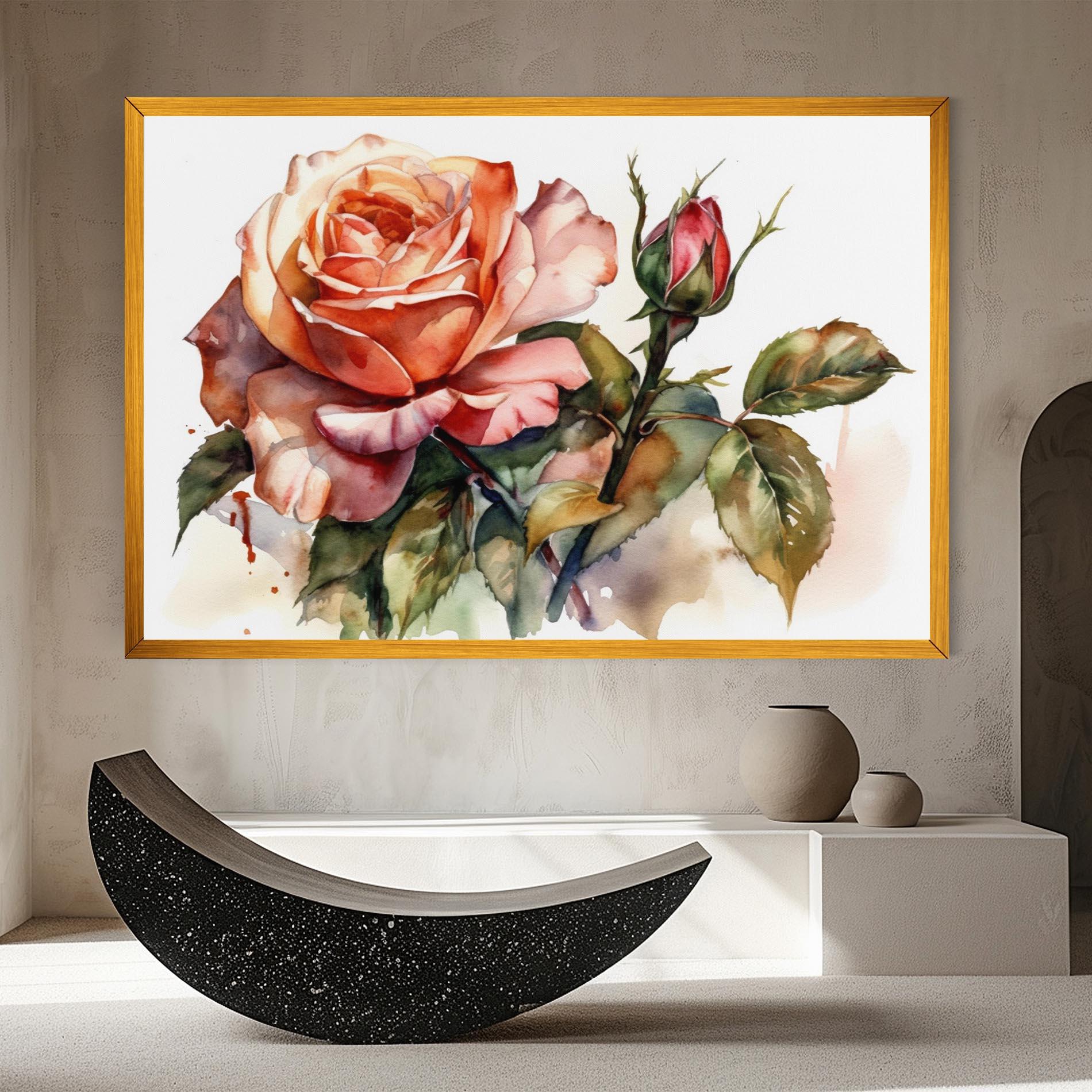 Leinwandbild Big Rose Painted mockup 8