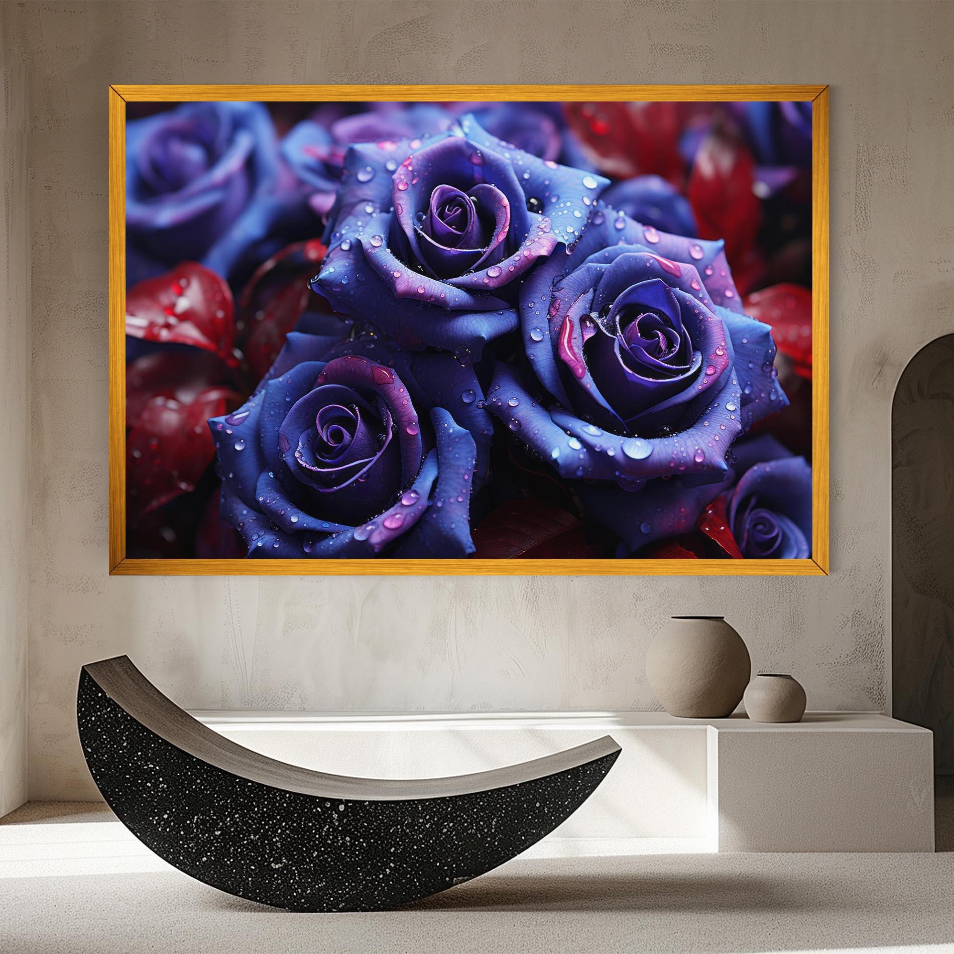 Leinwandbild Blue Purple Rose mockup 8