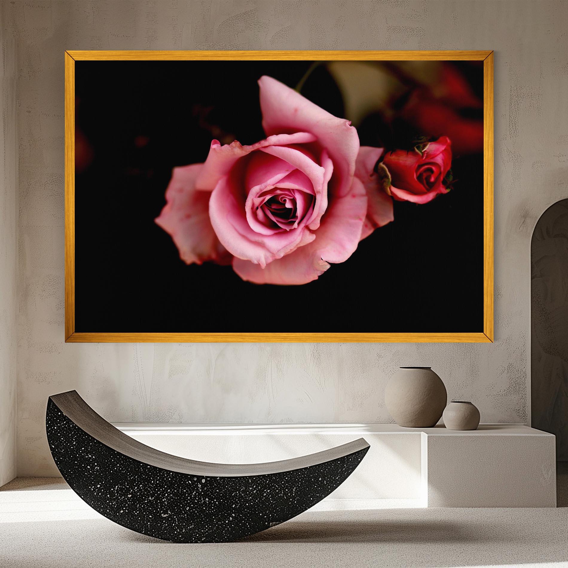 Leinwandbild Opened Pink Rose mockup 8