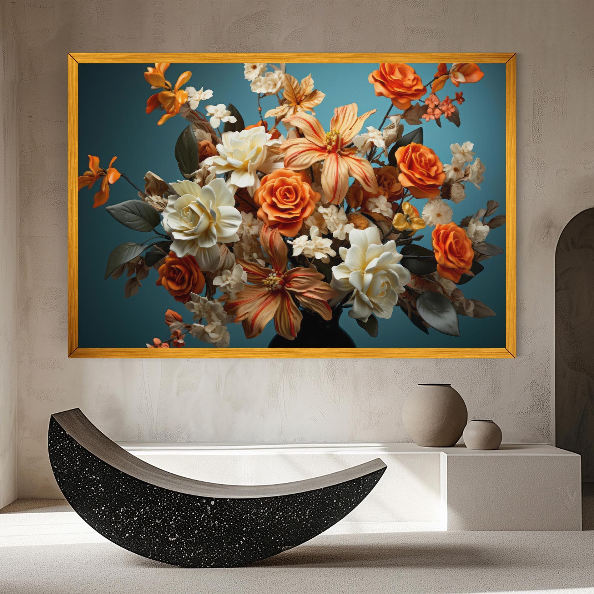 Leinwandbild Orange Cream Rose mockup 8