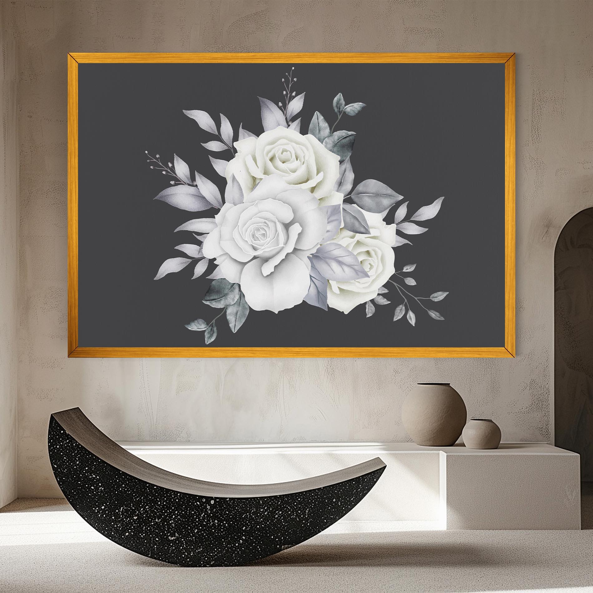 Leinwandbild White Grey Rose mockup 8